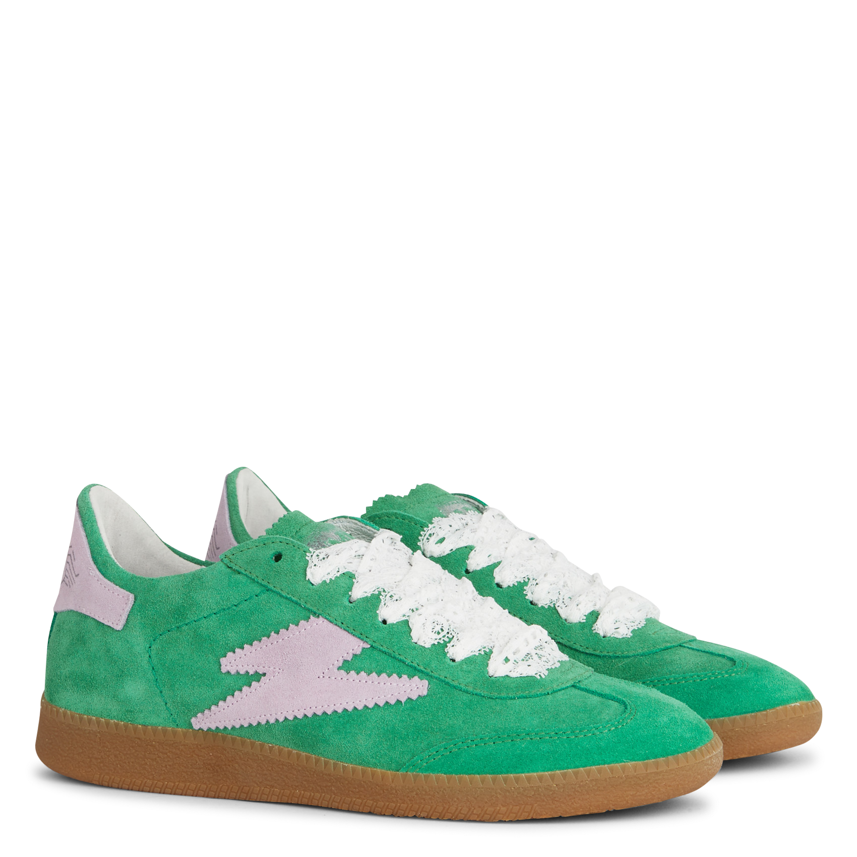 Baskets basses en cuir velours SEMERDJIAN - SMR Vert