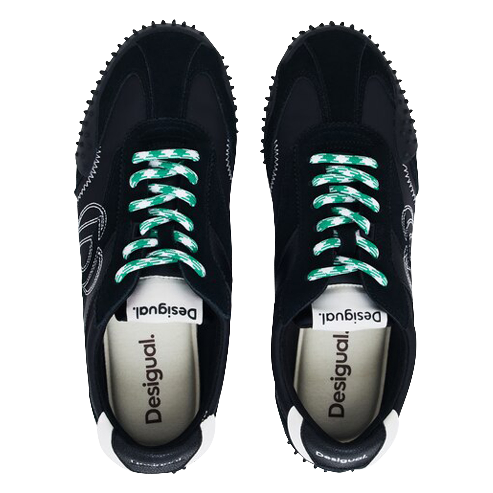 Low-top leather mix sneakers DESIGUAL Black