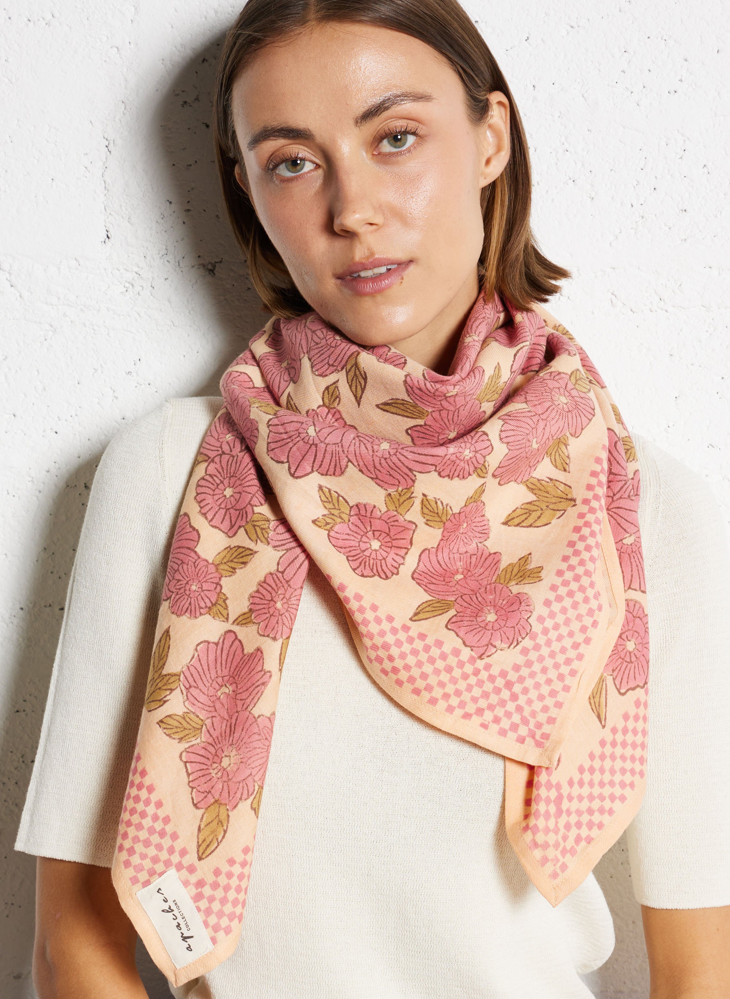 Foulard en coton  APACHES COLLECTIONS Beige