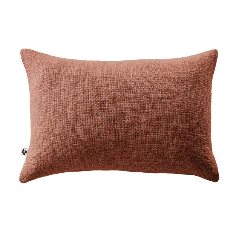 Coussin déco déhoussable 100% coton L'EFFET PAPILLON Rouge