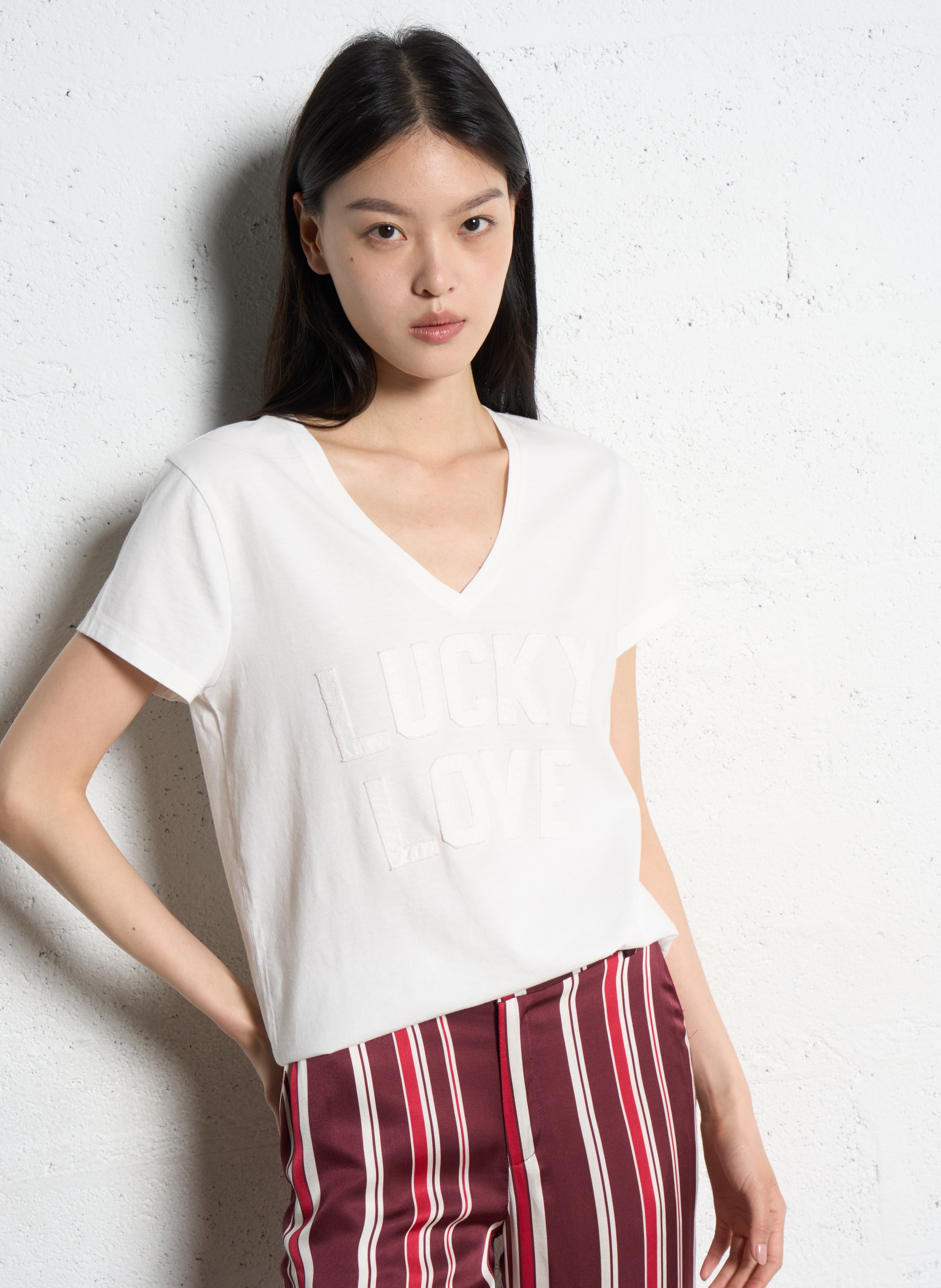 Basic cotton T-shirt IKKS White