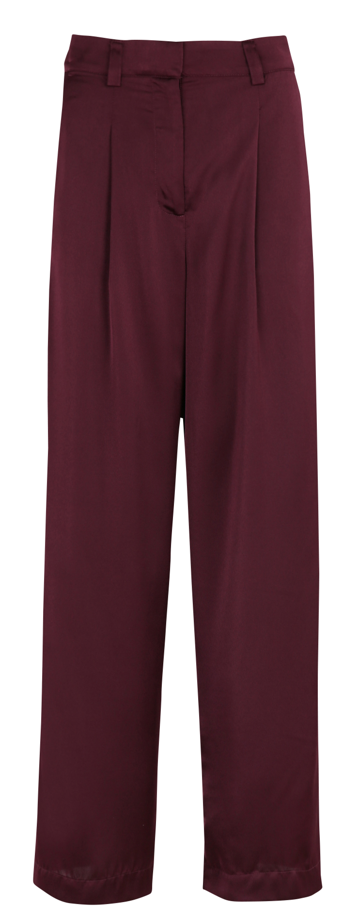 Pantalon droit satiné taille haute BA&SH Prune