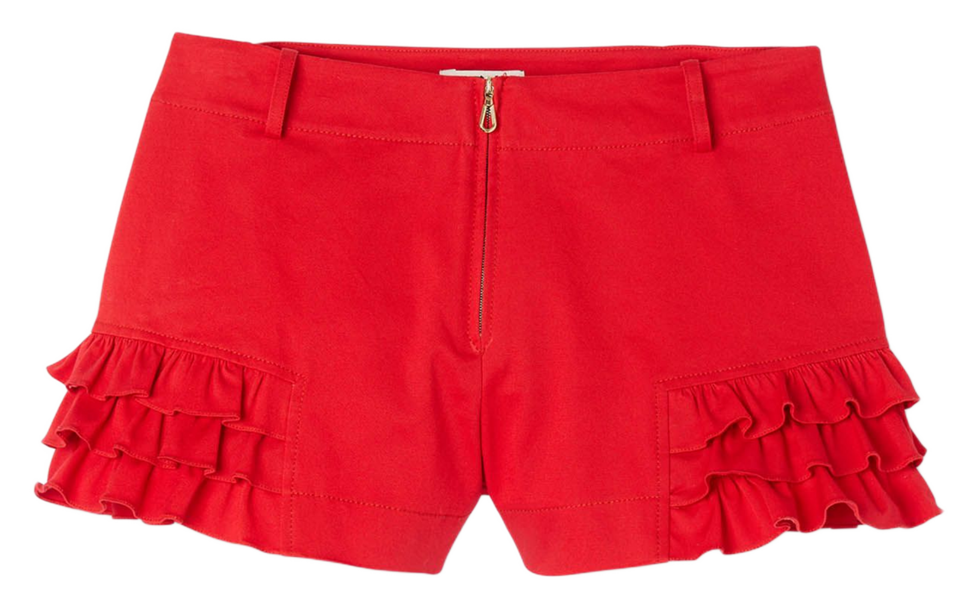 Short court à volants uni SANDRO Rouge