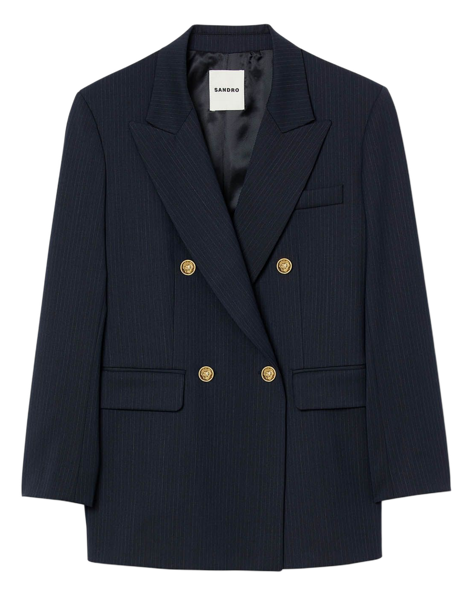 Veste de tailleur à rayures en laine mélangée SANDRO Bleu