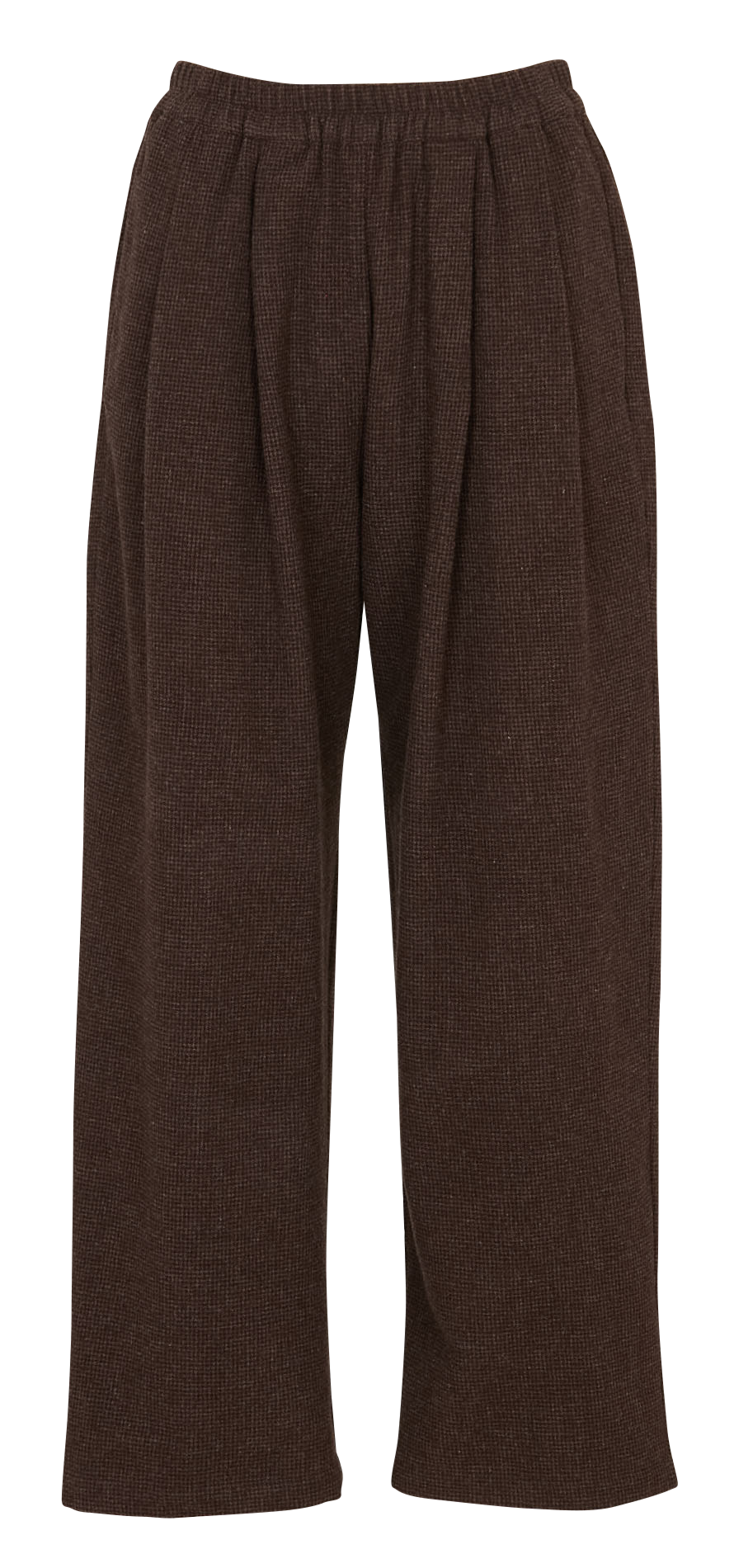Pantalon large en laine mélangée MASSCOB Marron