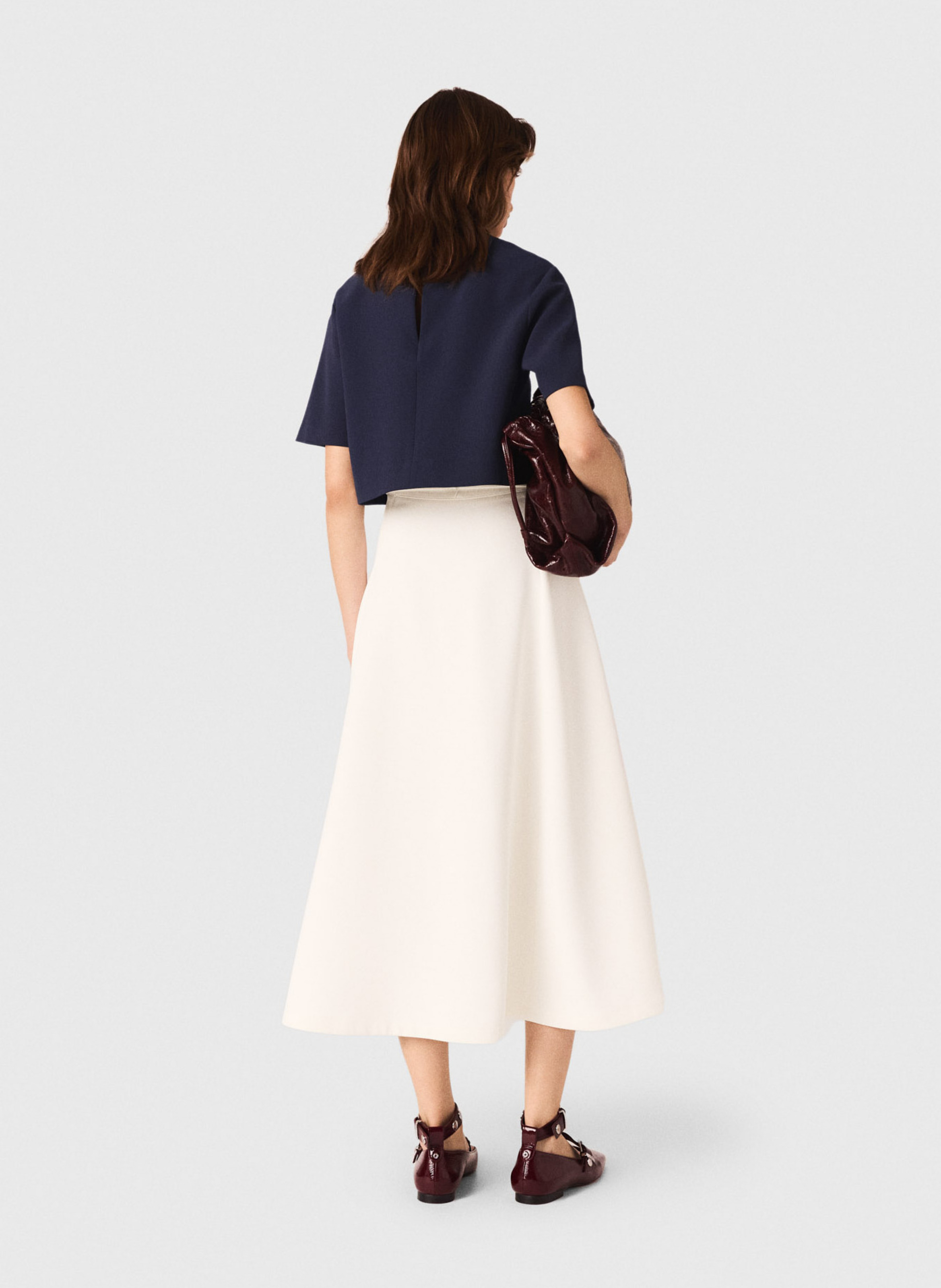 Effen top met lange mouwen en ronde hals MAJE Blauw