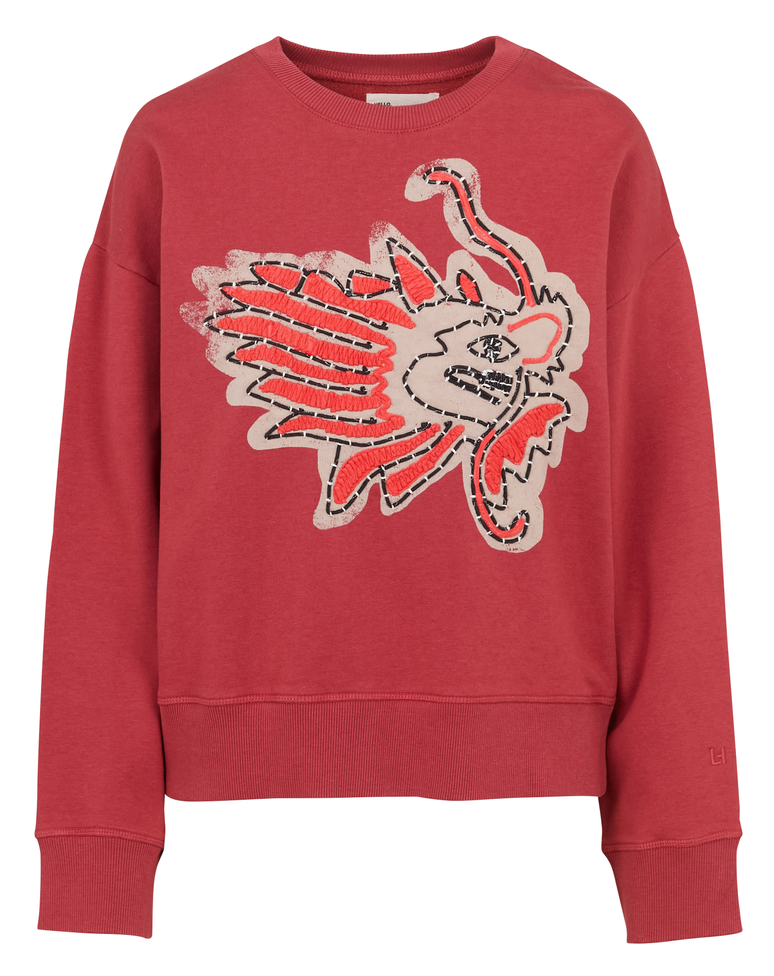 Sweat col rond en coton mélangé LEON & HARPER Rouge