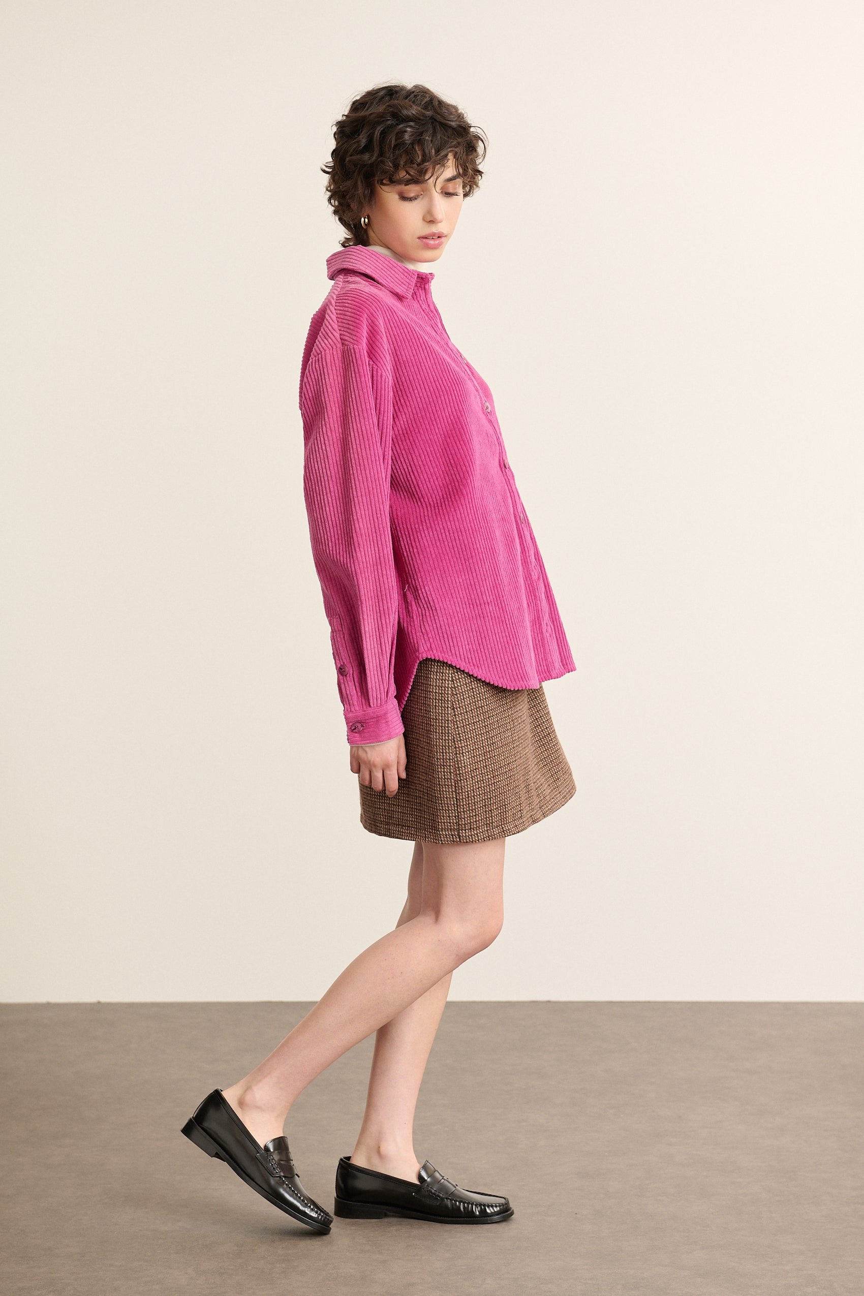 Long-sleeved velvet shirt GARANCE PARIS Pink