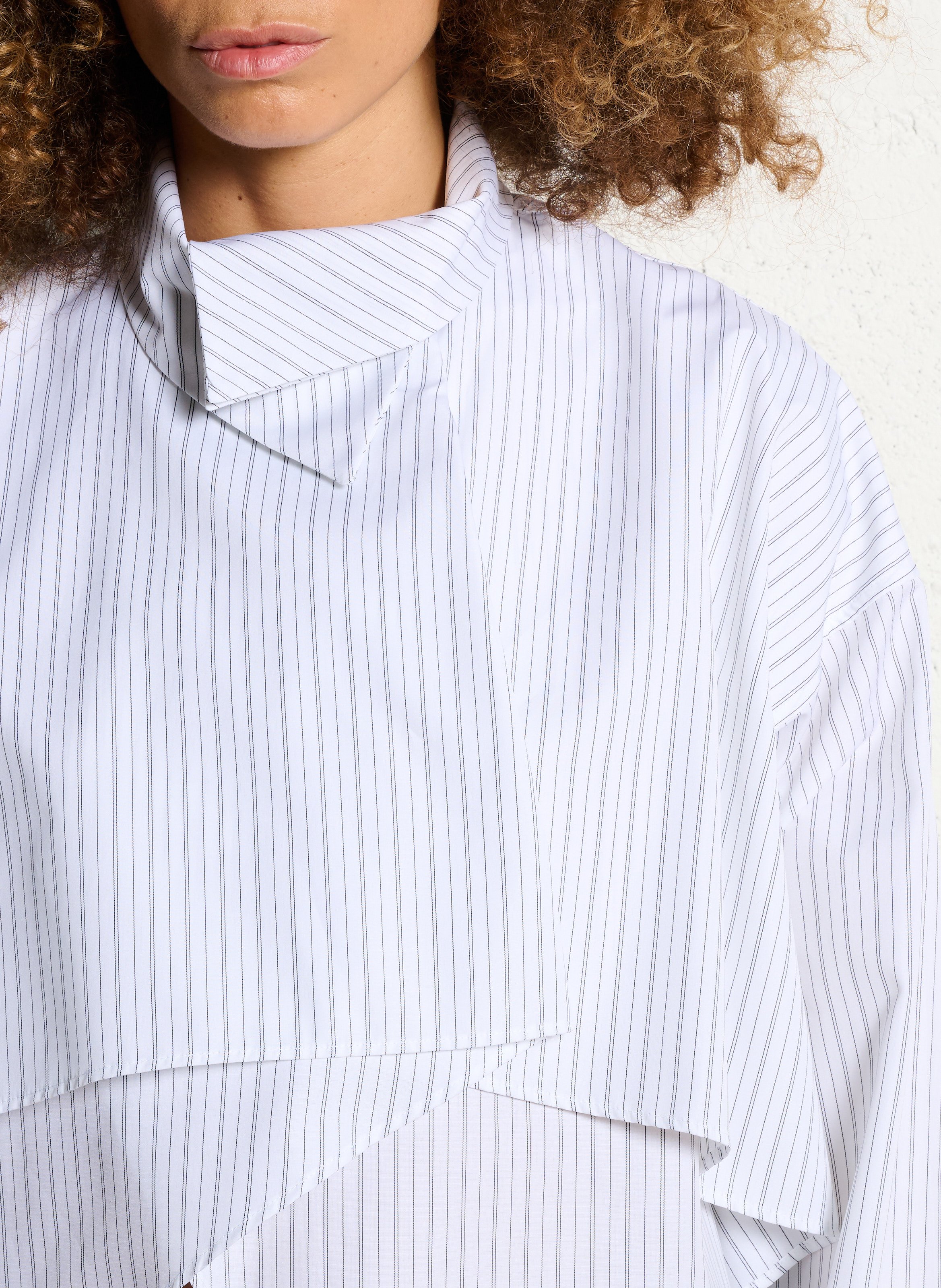 Chemise ample en coton rayé MARGAUX LONNBERG Noir