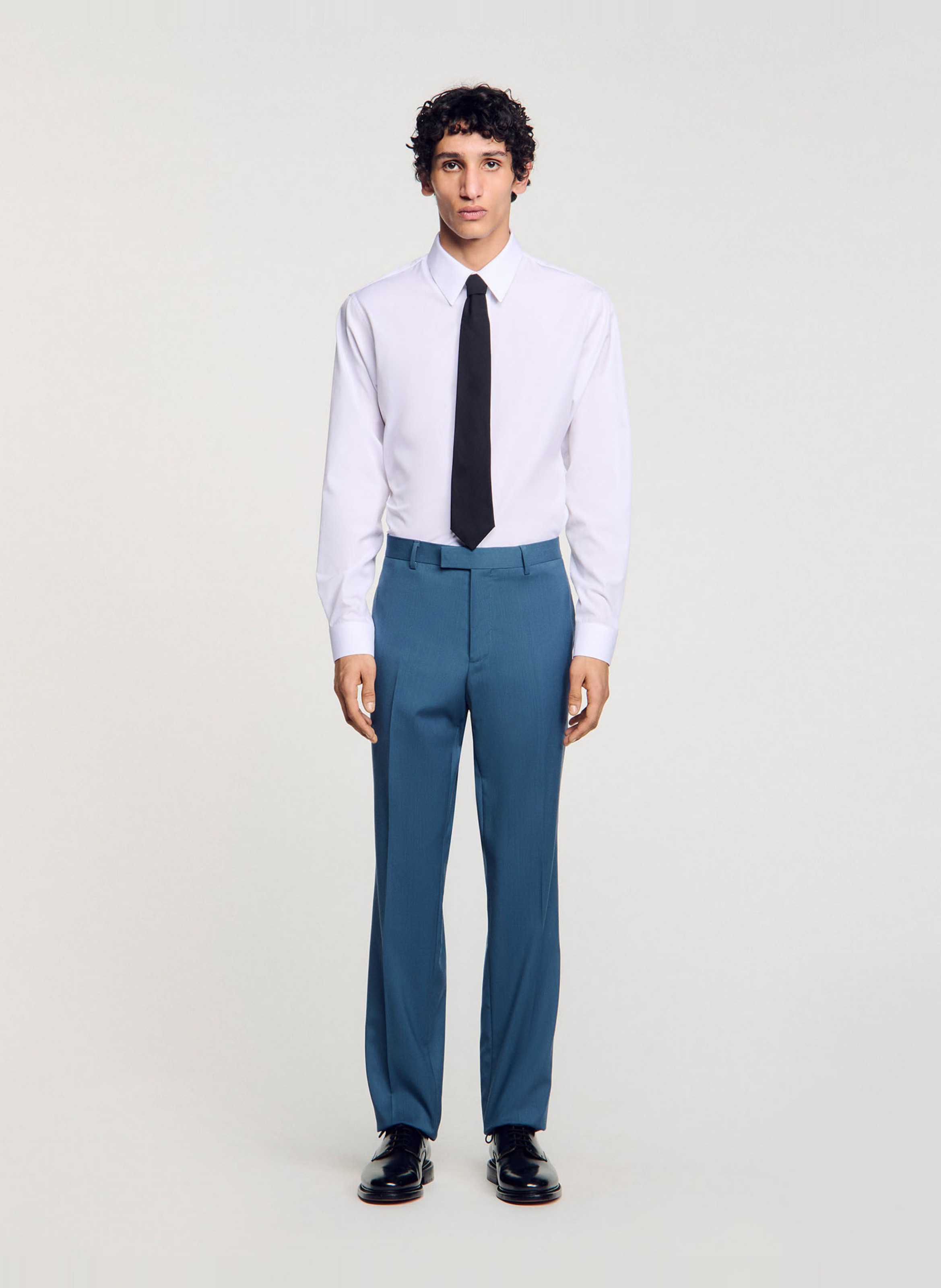 Bandol straight woollen trousers SANDRO Blue