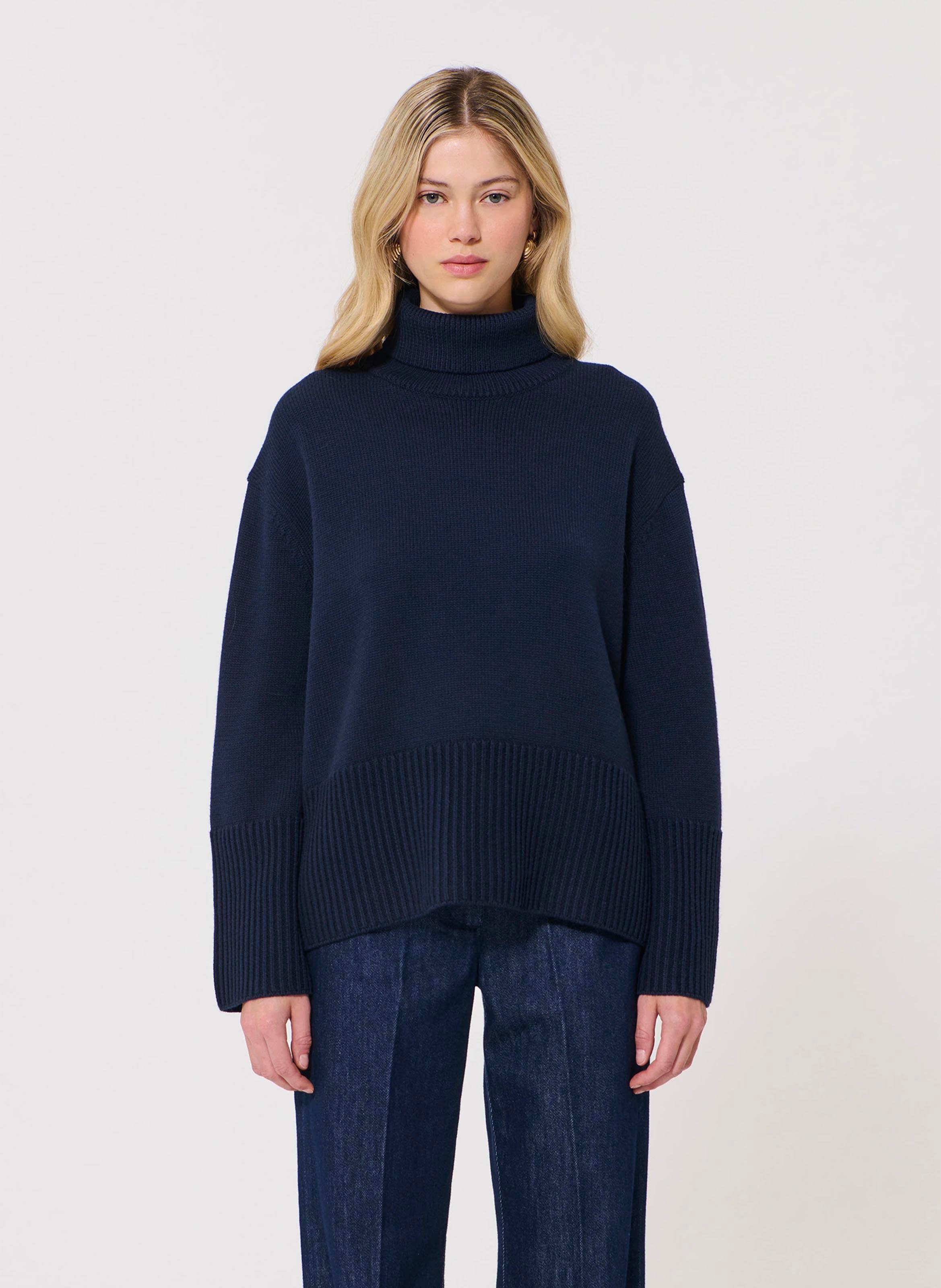 Pull col roulé rayé TARA JARMON