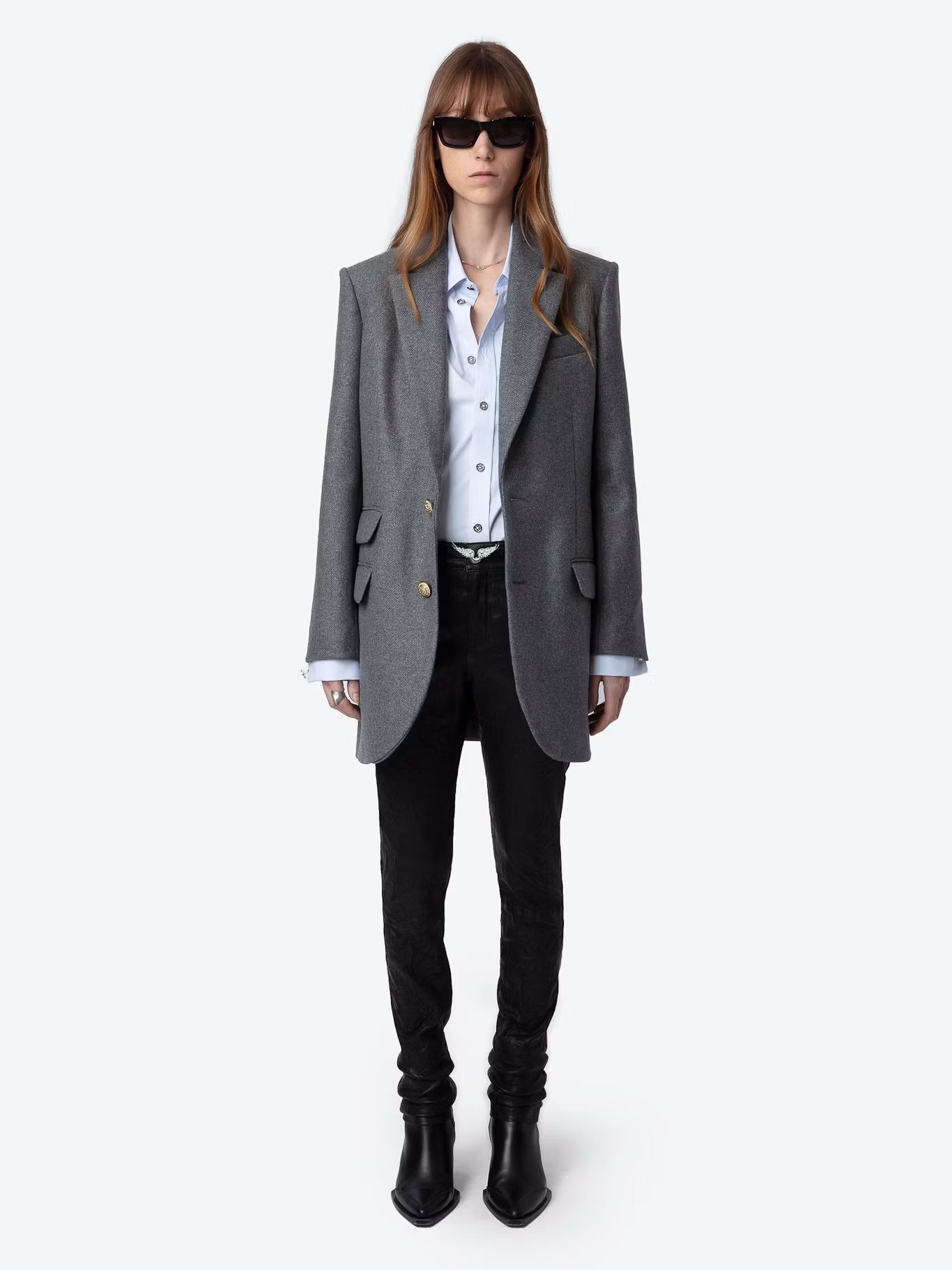 Manteau court col tailleur en laine vierge mélangée ZADIG&VOLTAIRE Noir