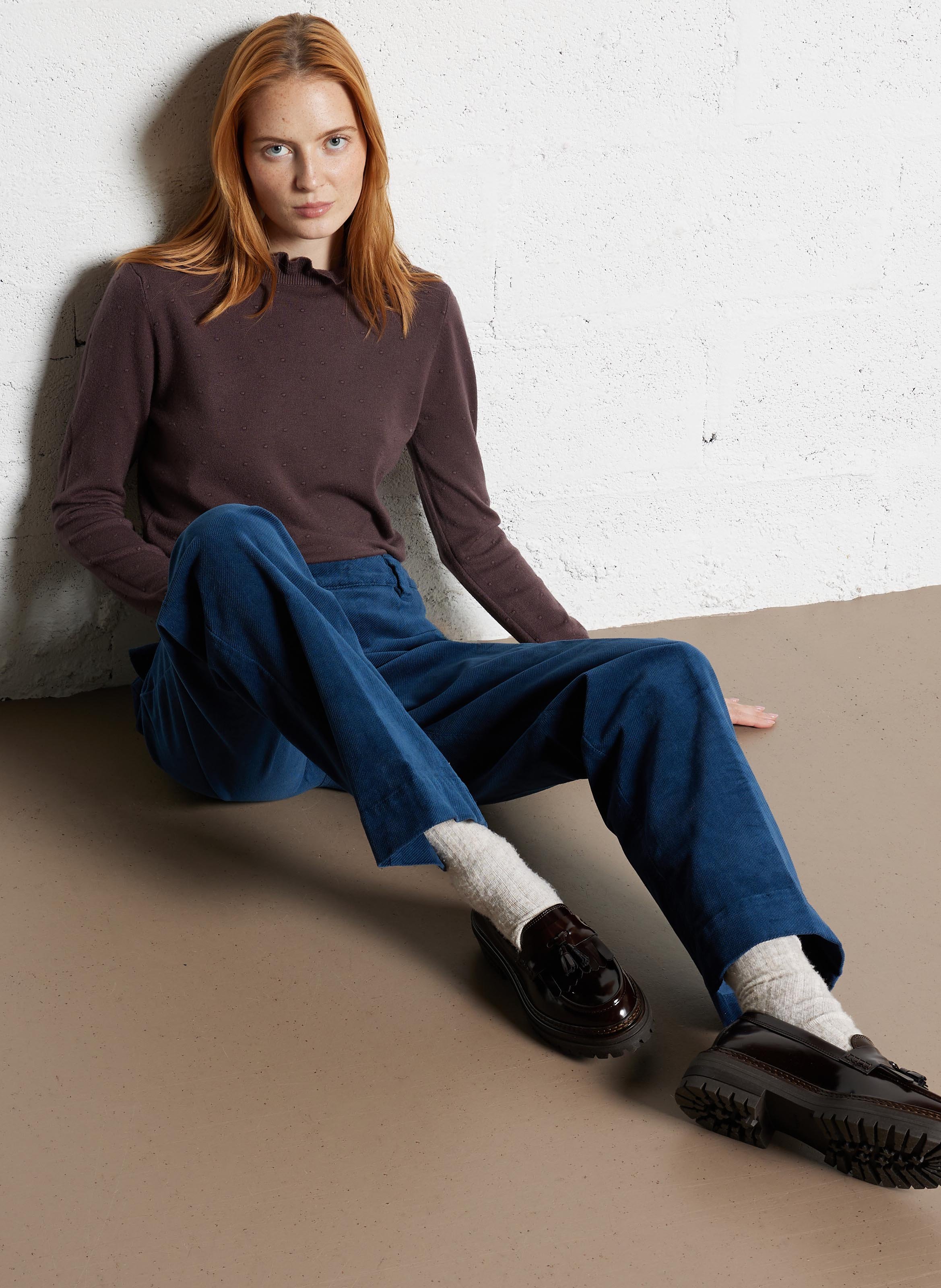 Cotton-blend chinos BENSIMON Blue