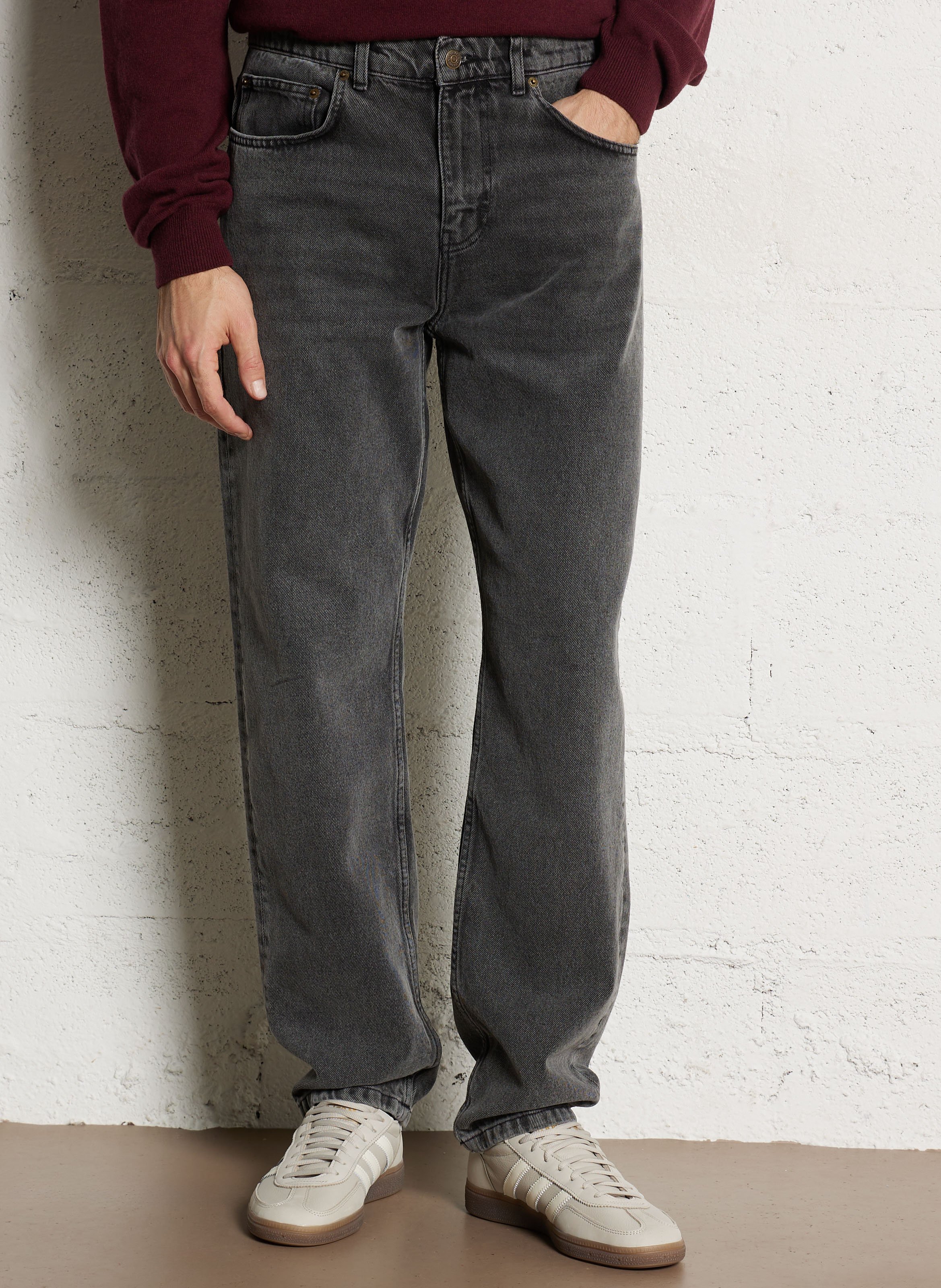 Cotton straight jeans LES DEUX Grey