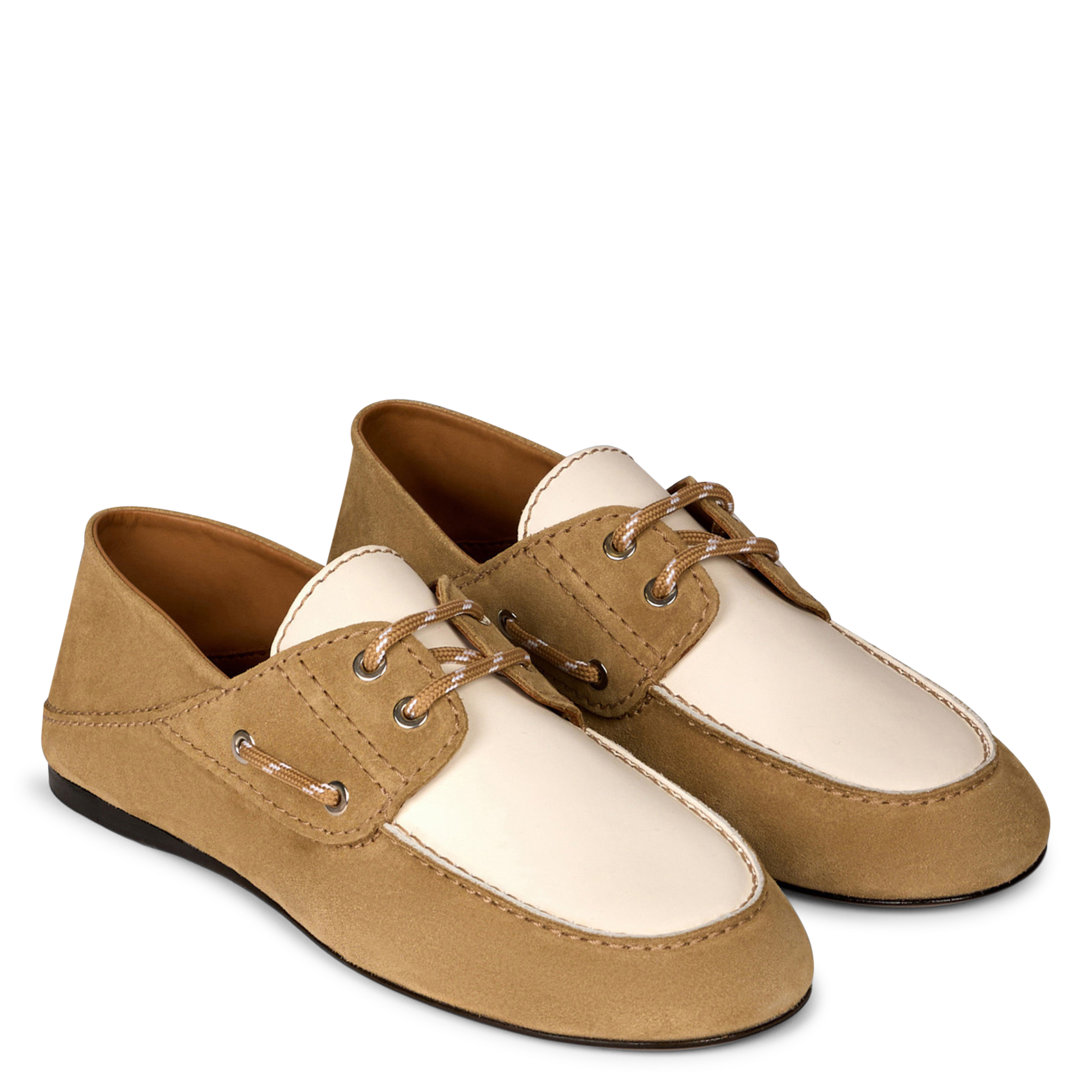 Leather deck shoes SANDRO Beige