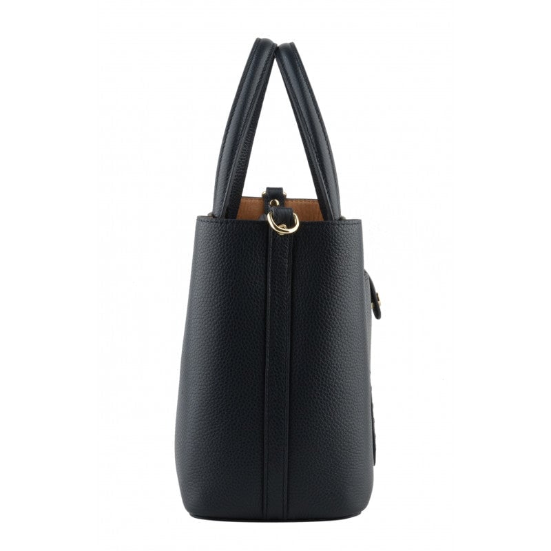 Handbag - cowhide leather POURCHET Blue