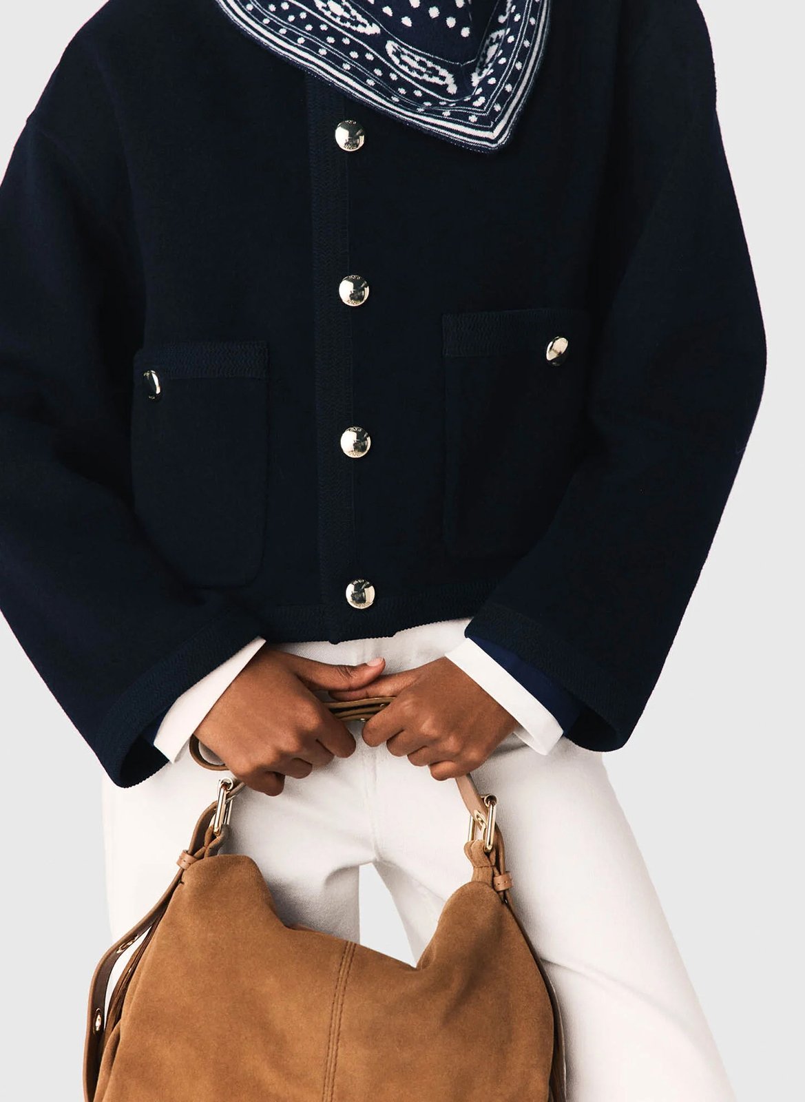 Oversized button-up coat in blended wool MAJE Blue