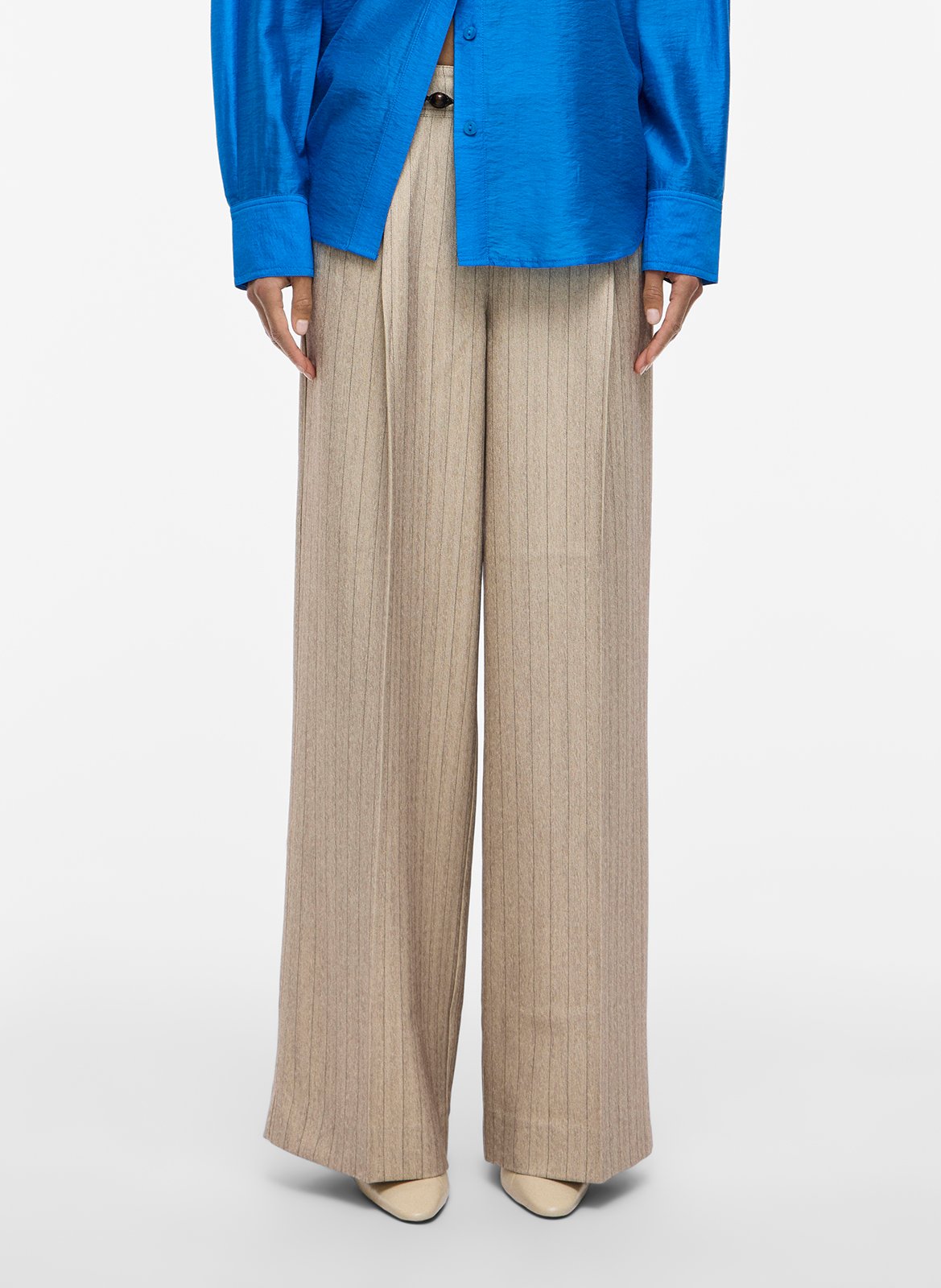 Straight striped trousers  ROUGE EDIT Beige