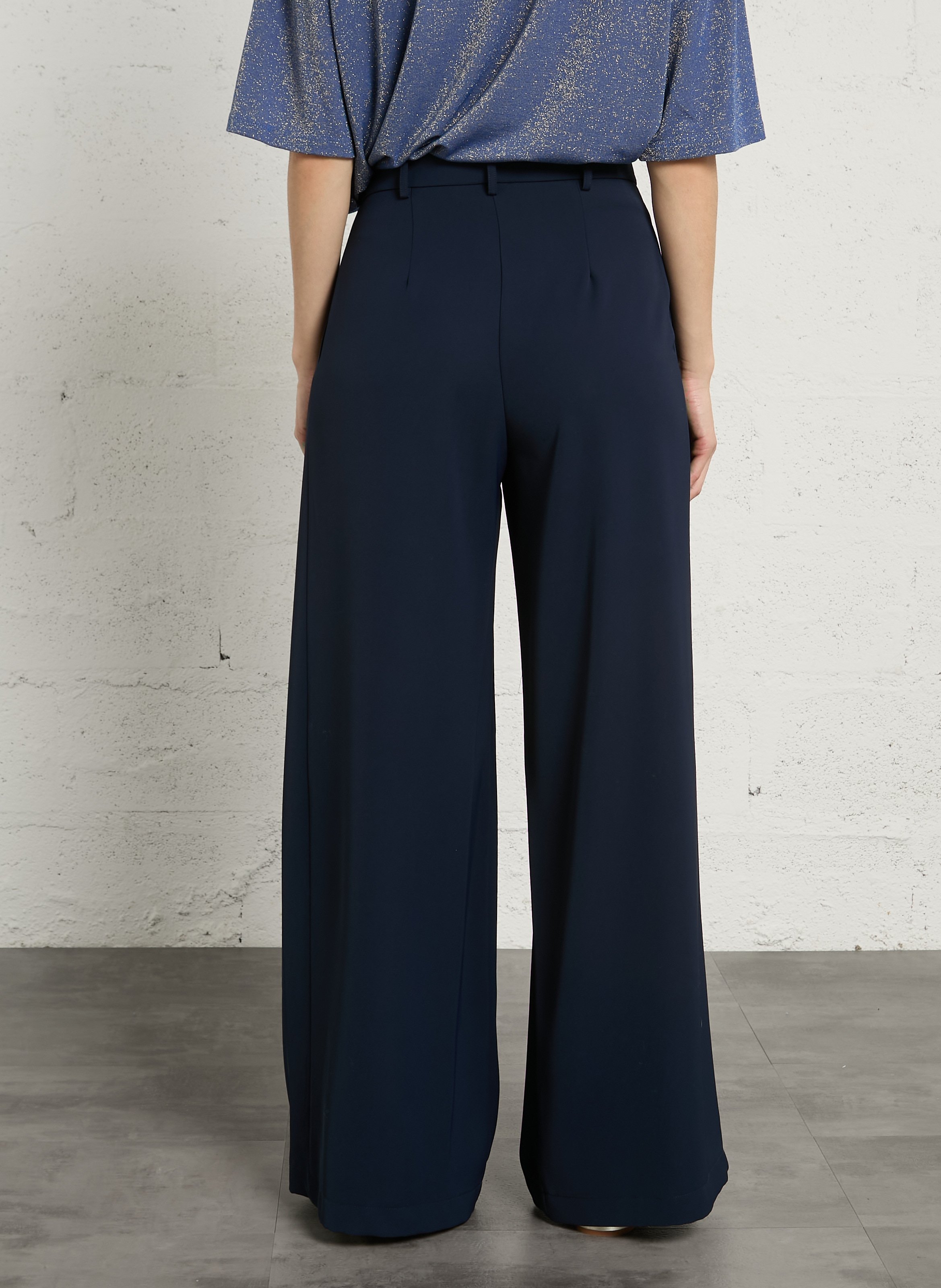 Pantalon large à pinces PLEASE Bleu