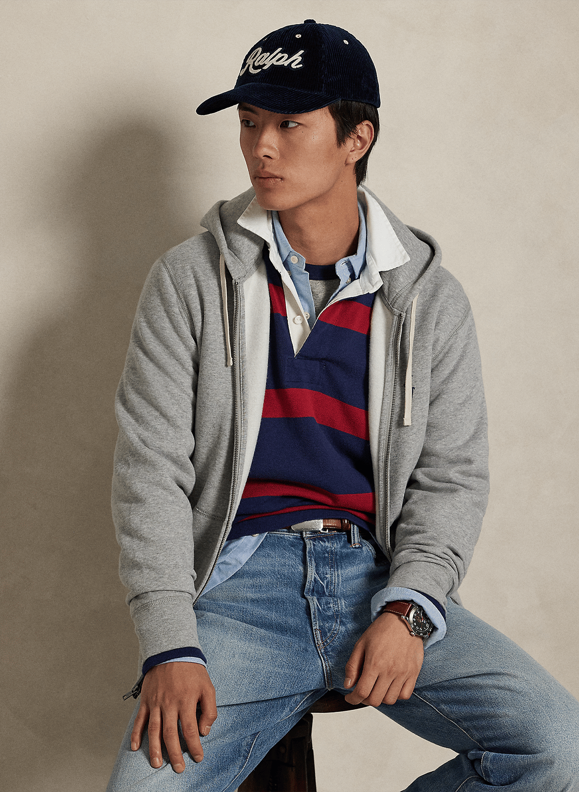 Sweat à capuche en coton mélangé POLO RALPH LAUREN Multicolore