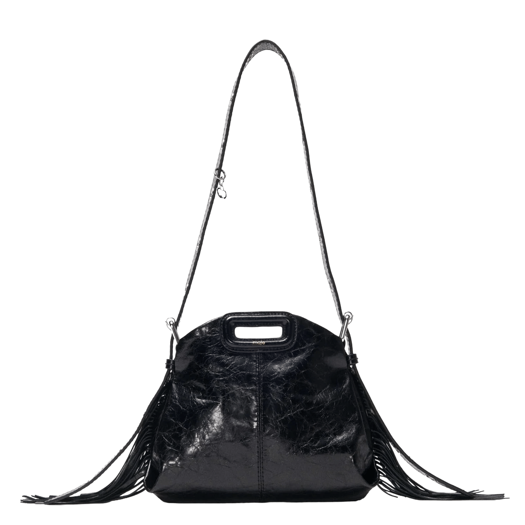 Sac bandoulière en cuir MAJE Noir