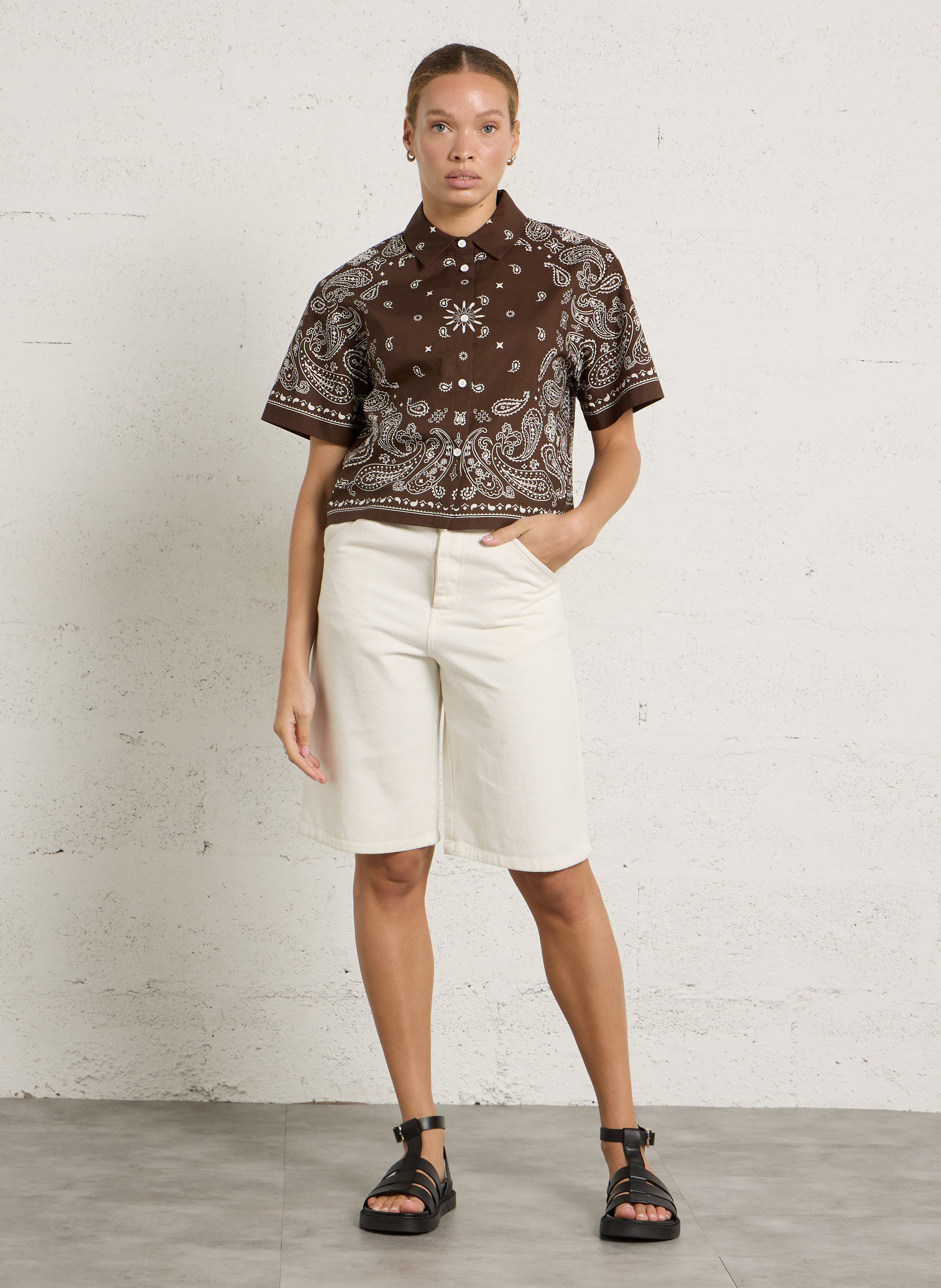 Sandales plates en cuir BOBBIES Noir