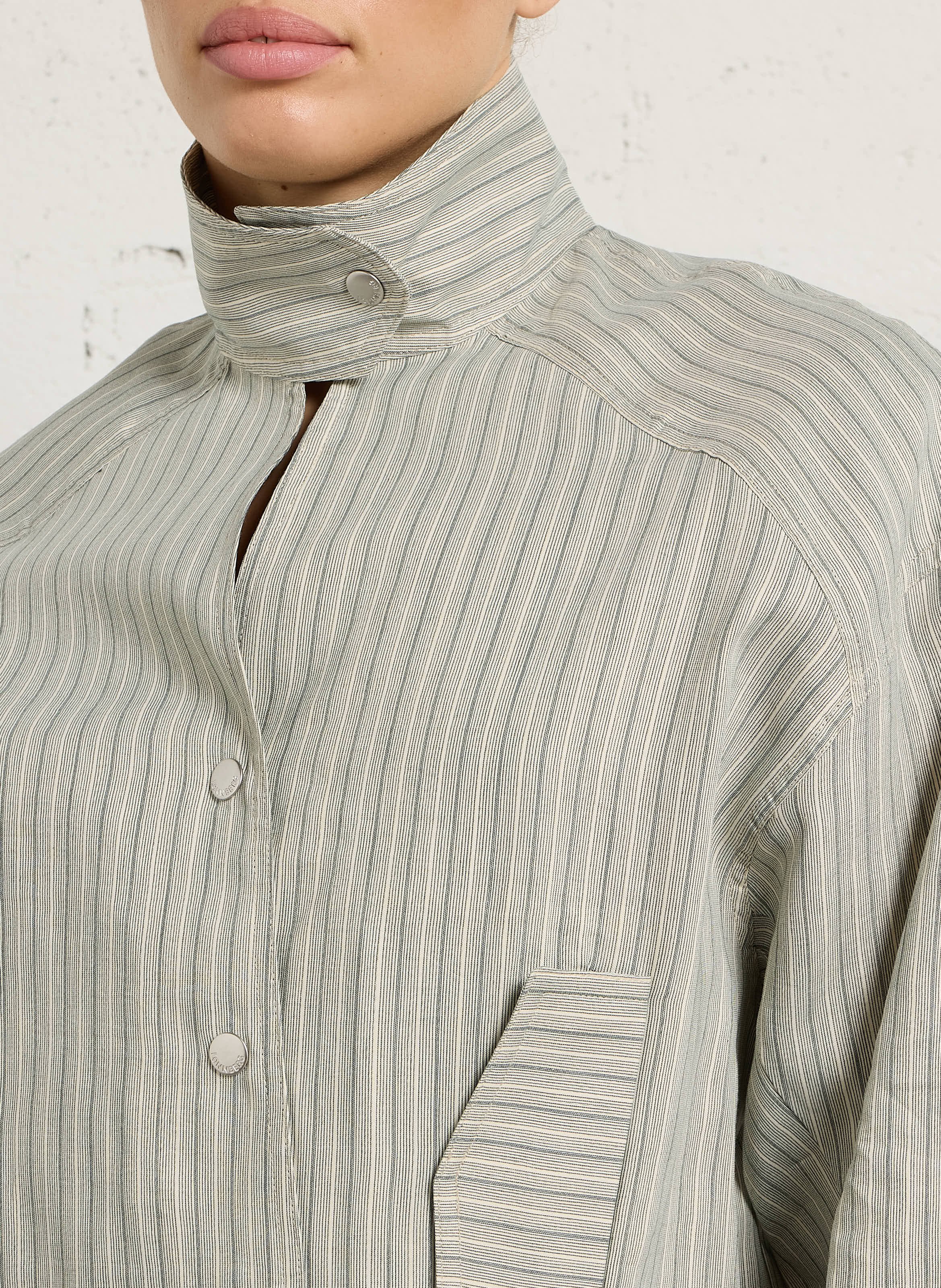 Fitted Striped Jacket MARGAUX LONNBERG Green