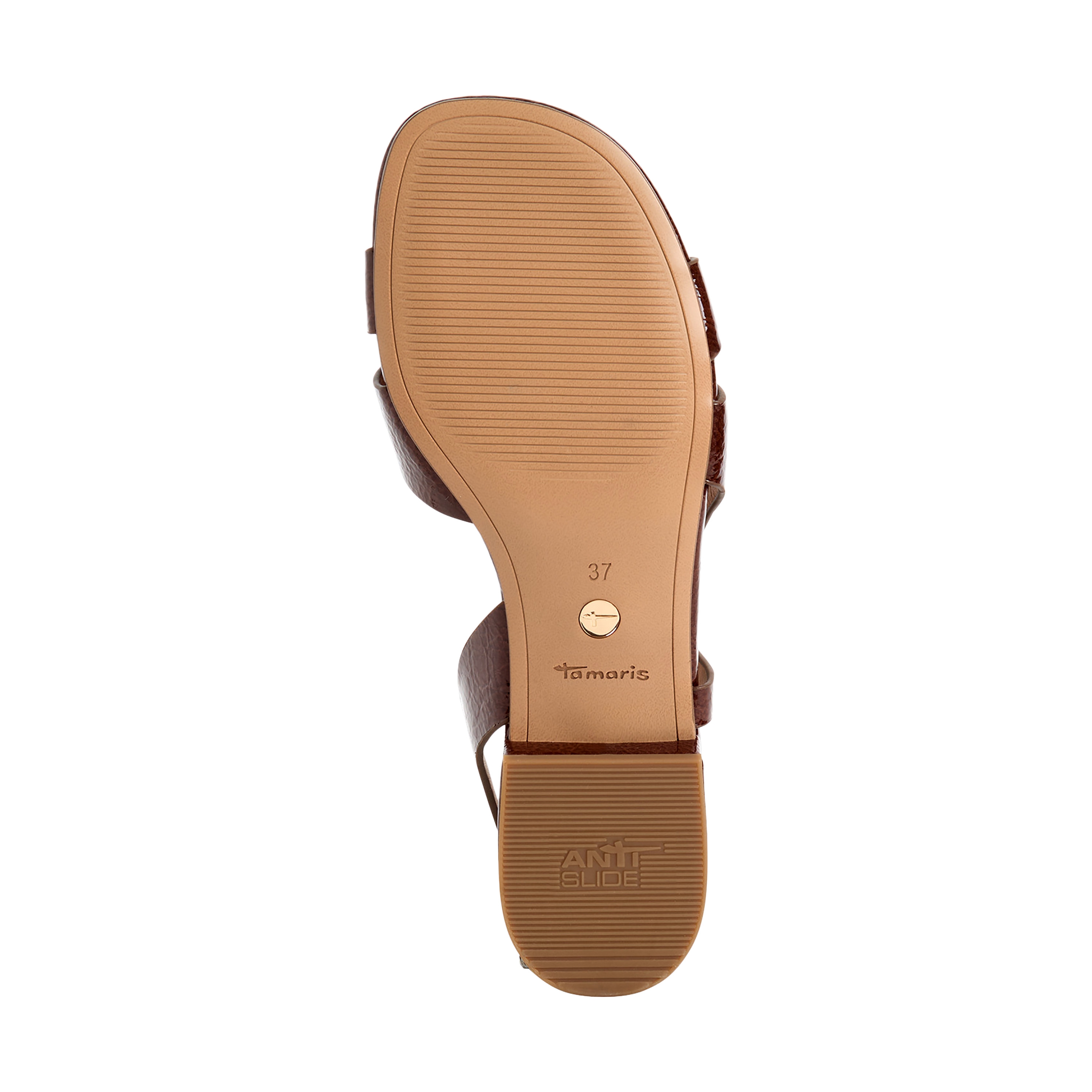 Flat leather sandals TAMARIS Brown