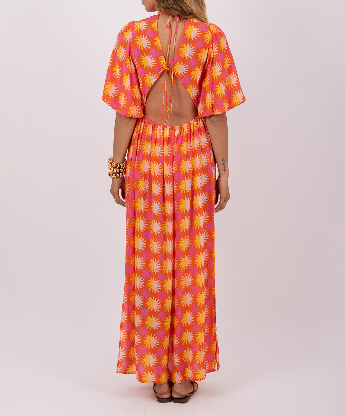 Maxikleid mit V-Ausschnitt SUNDRESS Orange