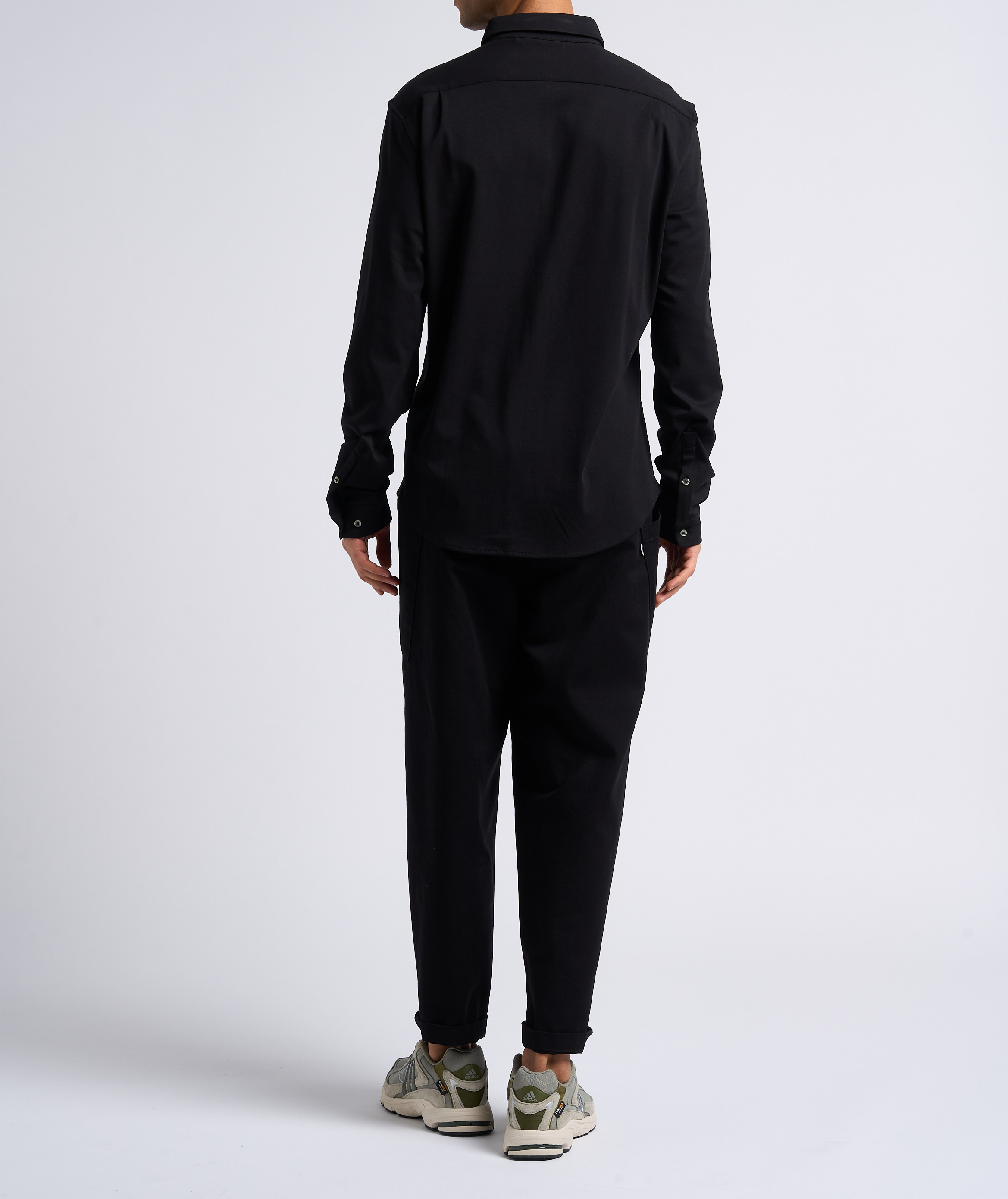 Regular-fit overhemd met klassieke kraag | biokatoenblend IKKS Zwart