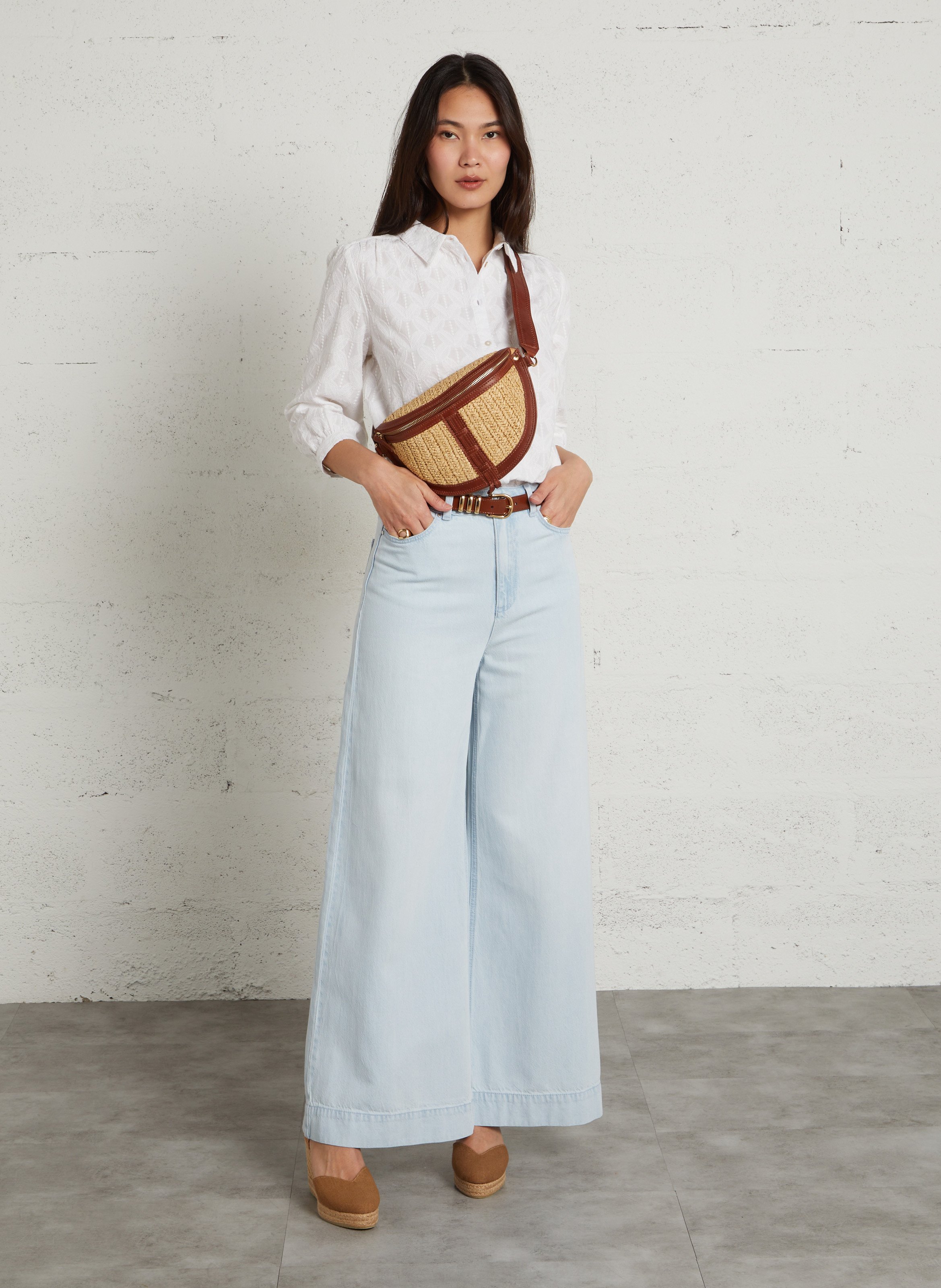 Raffia fanny pack MAISON 123 White