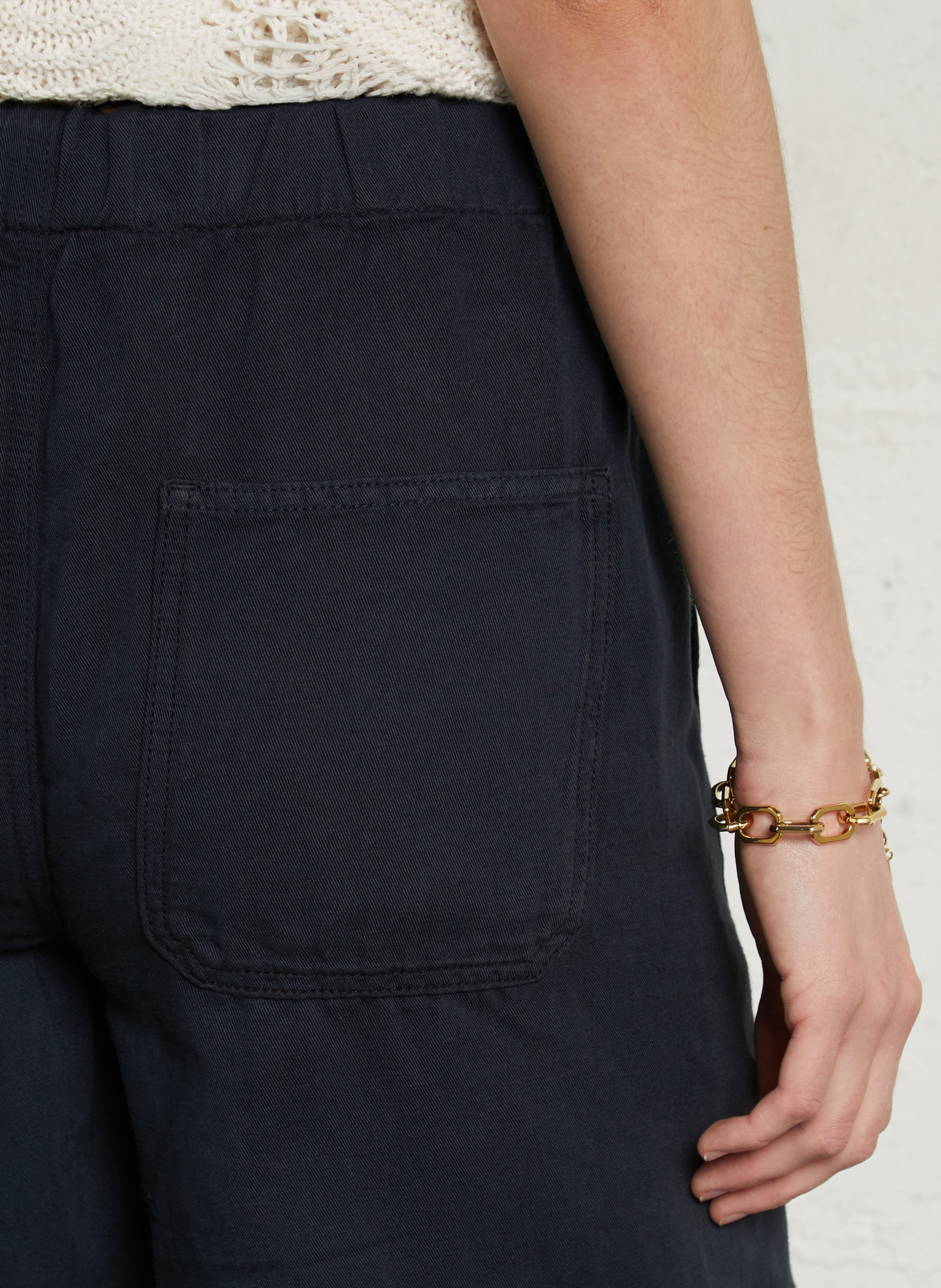 Pantalon large en lin mélangé TINSELS Noir