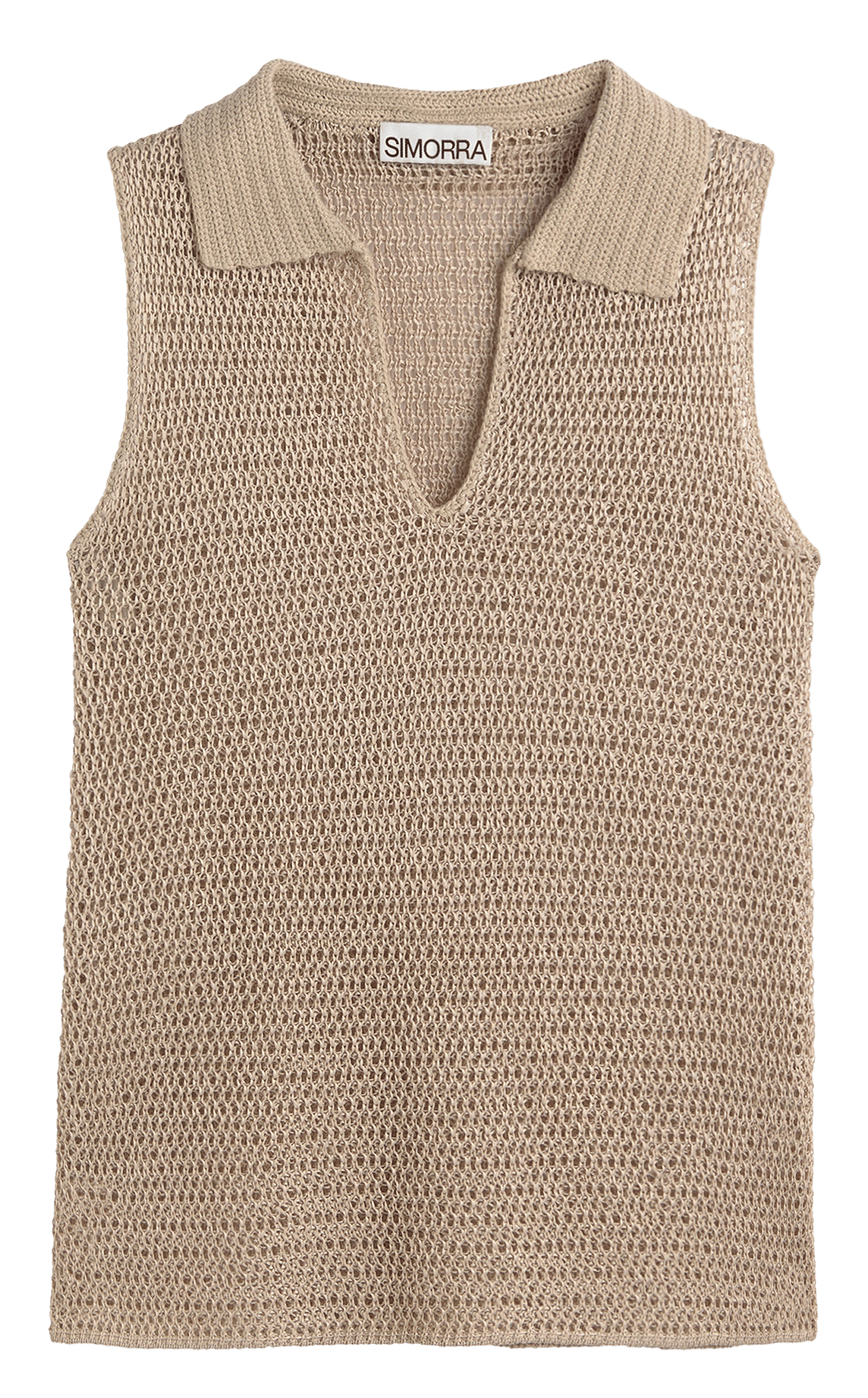 Oberteil mit Polokragen aus Strickstoff SIMORRA Beige