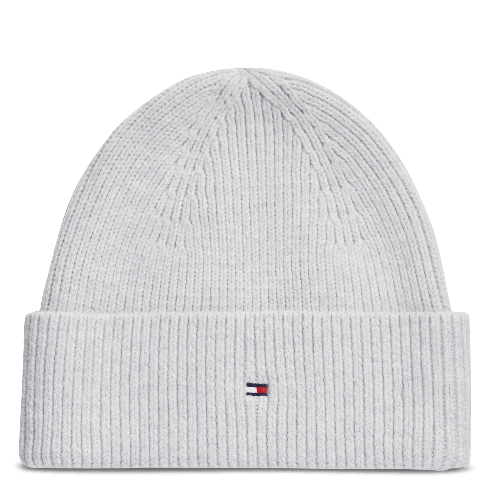 Organic cotton blend plain beanie with cuff TOMMY HILFIGER Grey