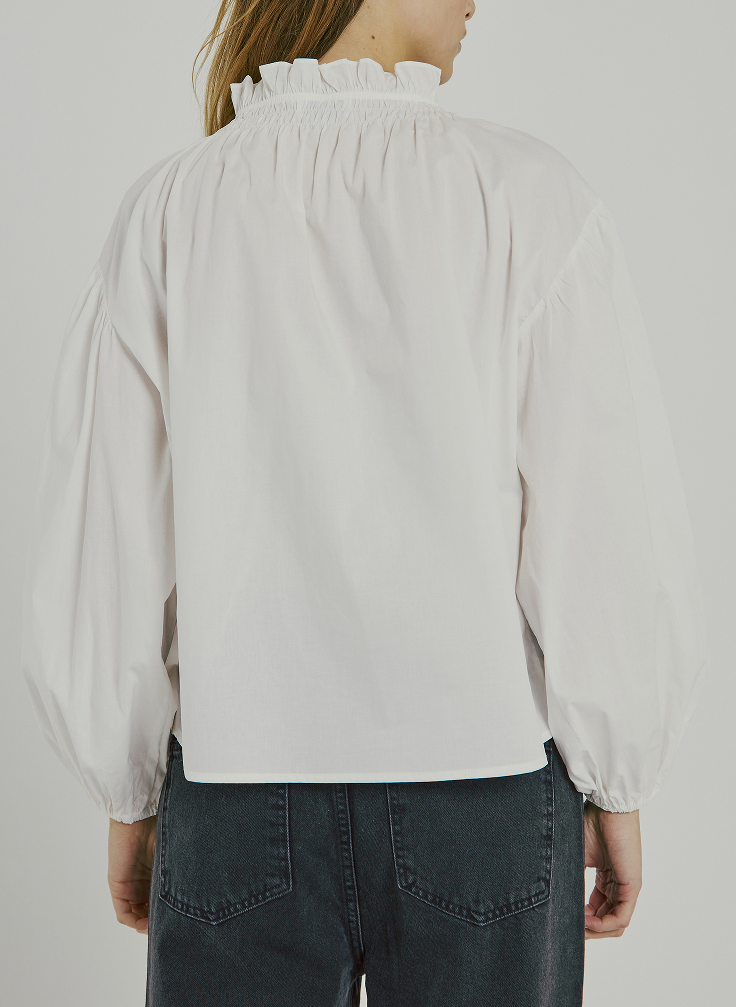 Alexandra dotted Swiss shirt NORR White