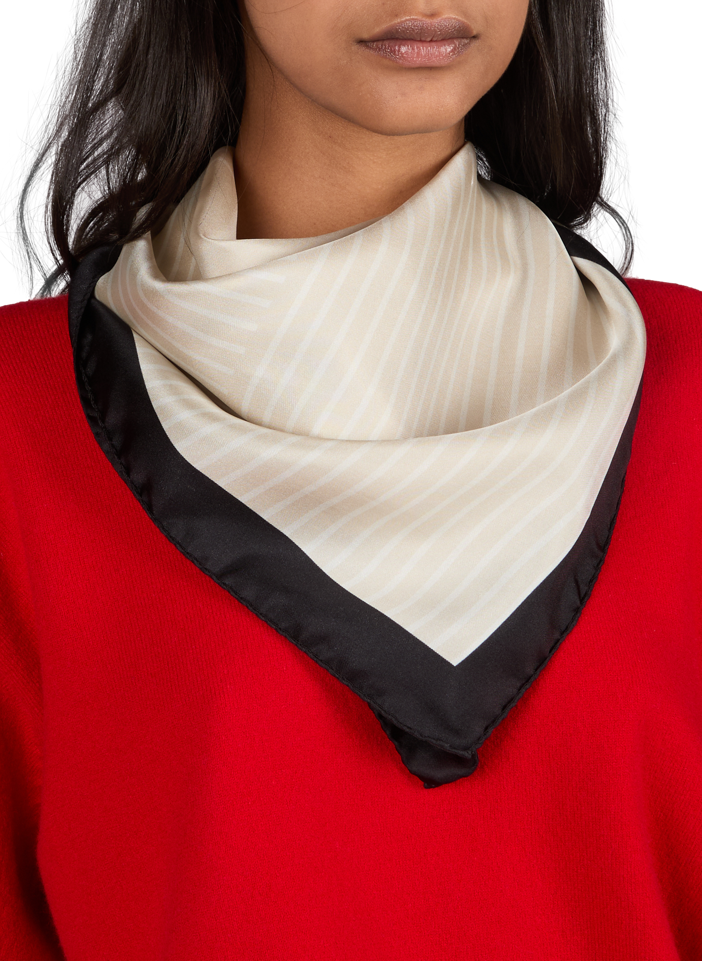 Bedruckter Seidenfoulard SAISON 1865 Beige