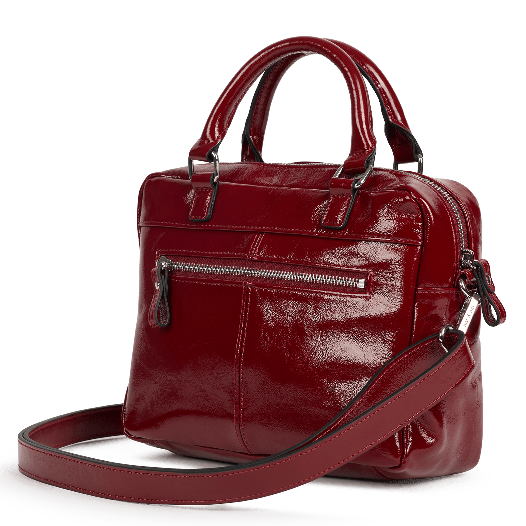 Sac à main multipoches en cuir NAT & NIN Rouge