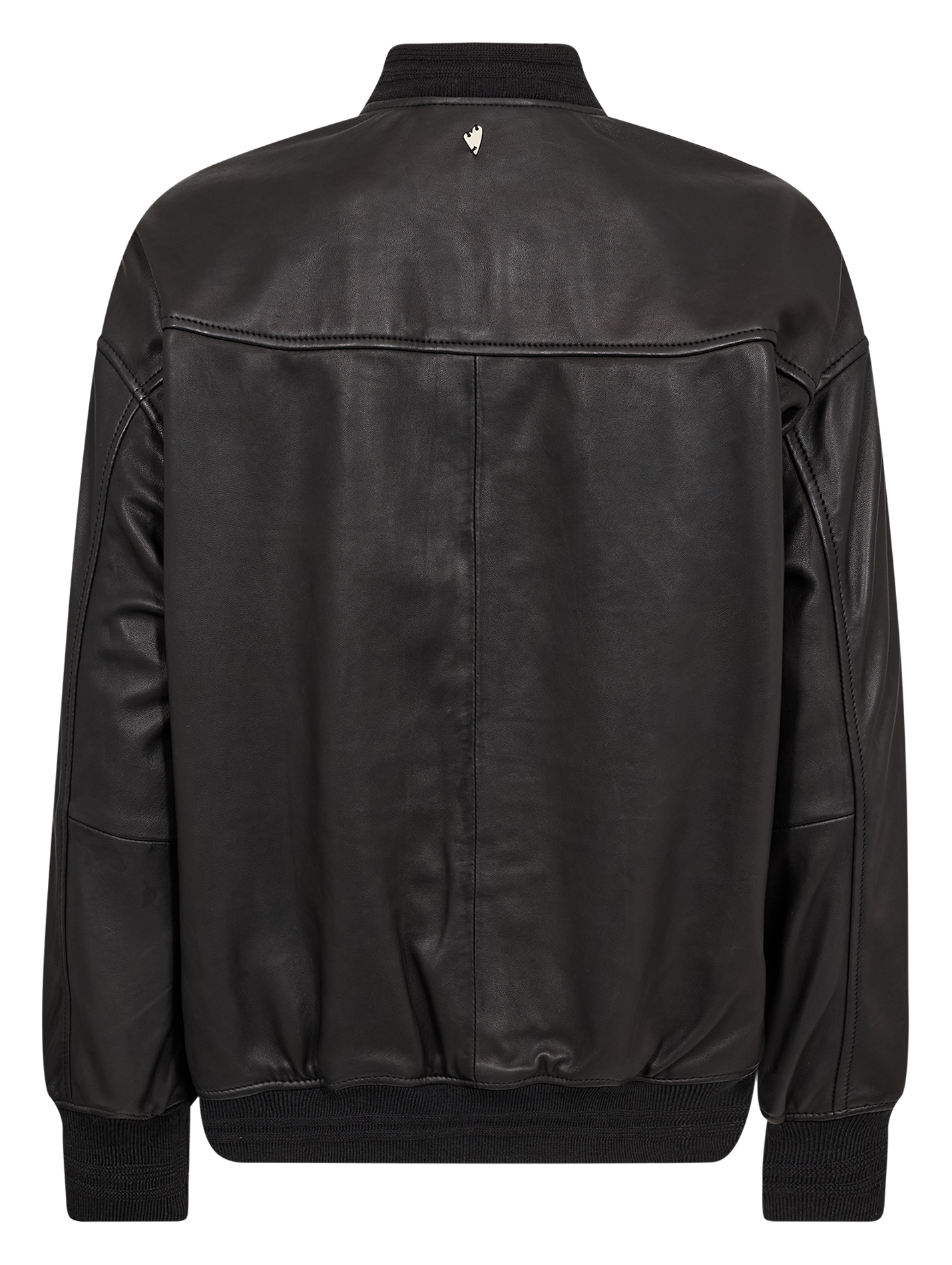 Veste droite zippée en cuir MOS MOSH Noir