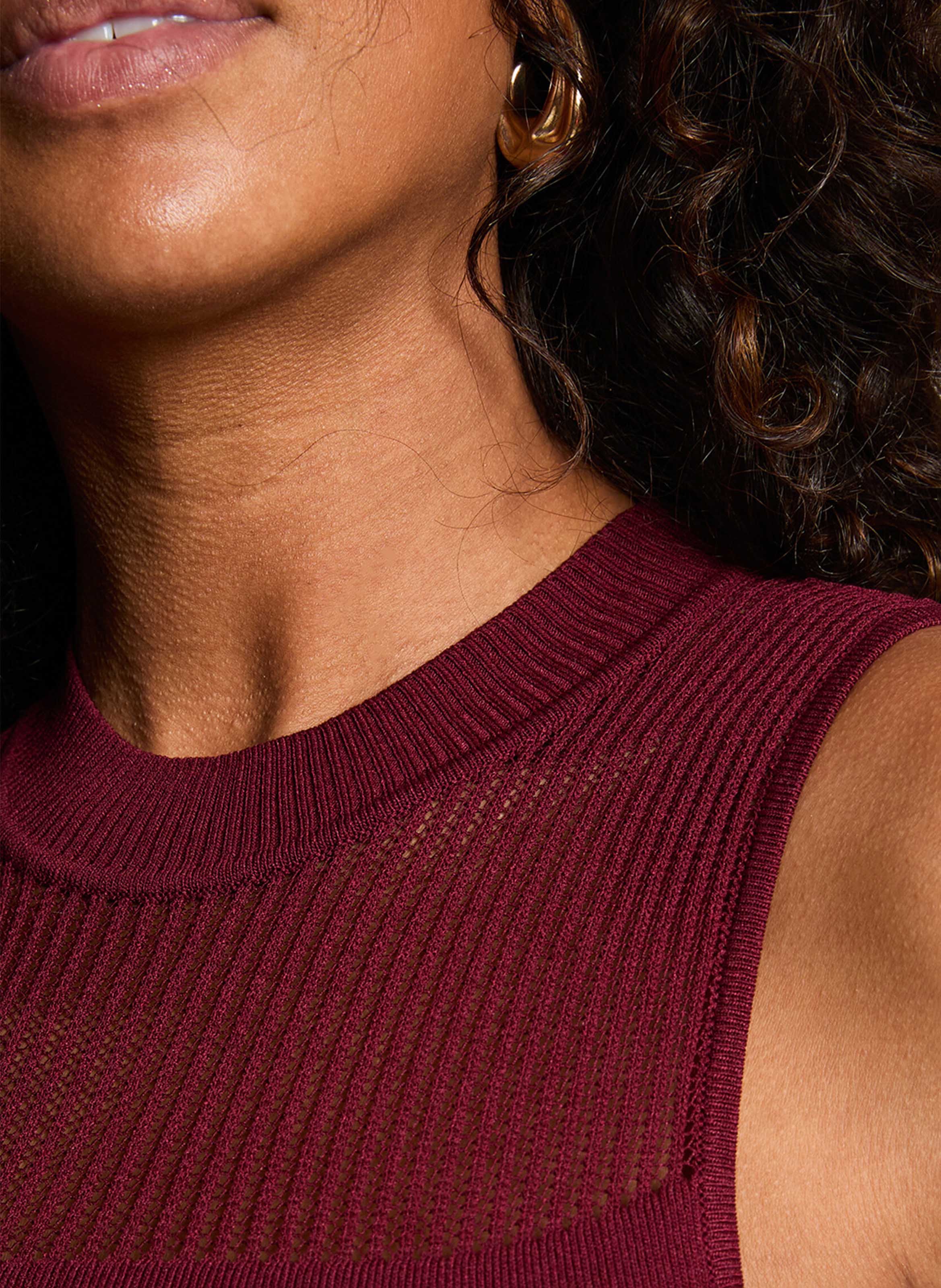 Nauwsluitende top van tricot MORGAN Rood