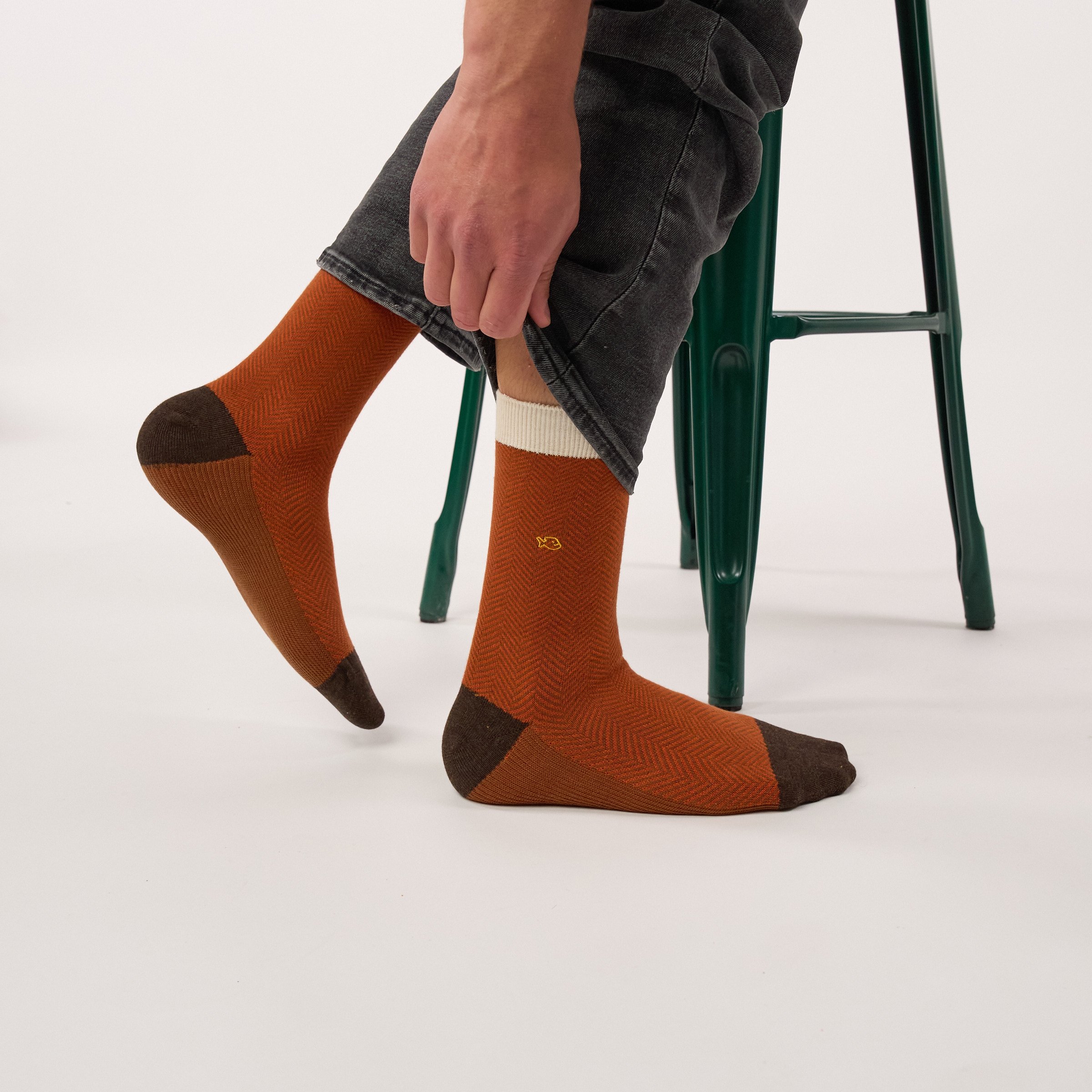 Combed cotton herringbone socks | Red BILLYBELT Men