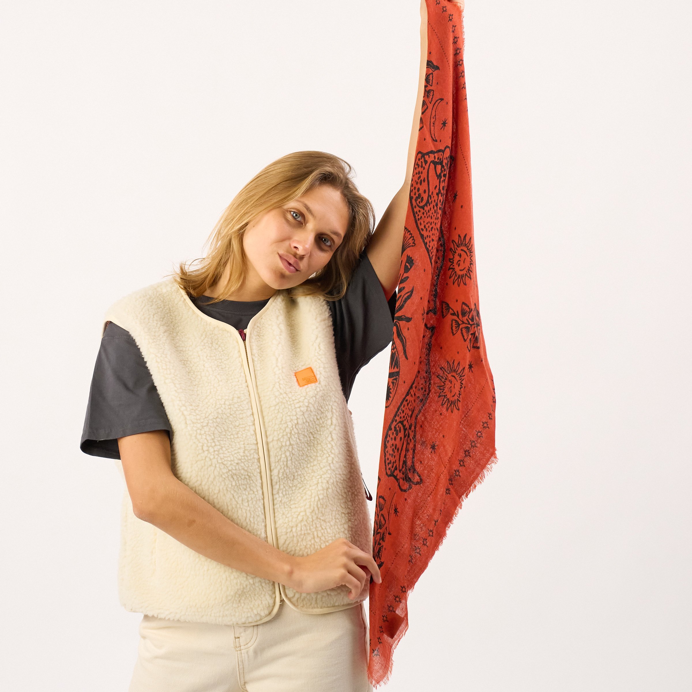 Small wool scarf alice | Red BILLYBELT Women