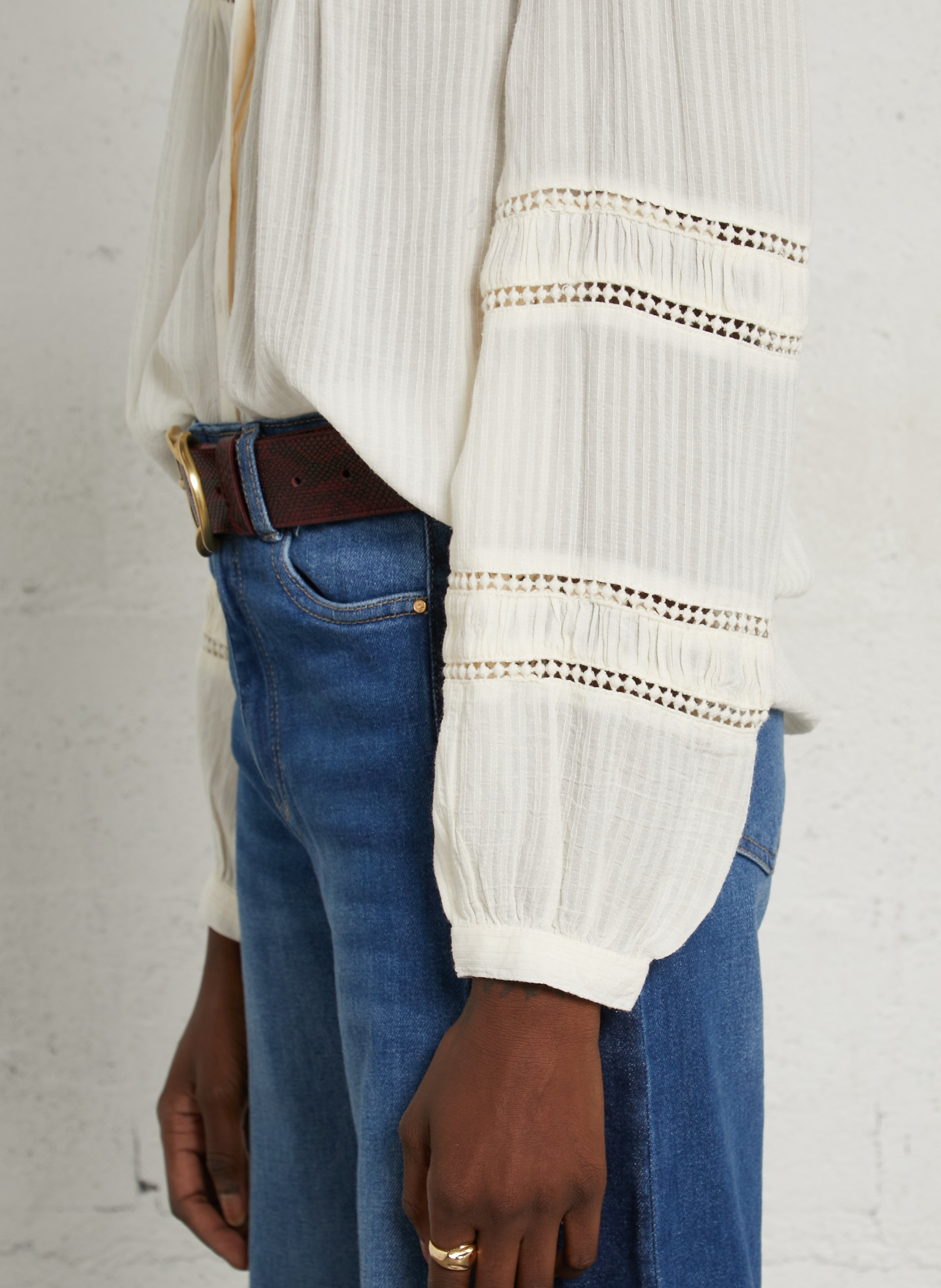Blouse col rond avec broderie MAISON 123 Beige