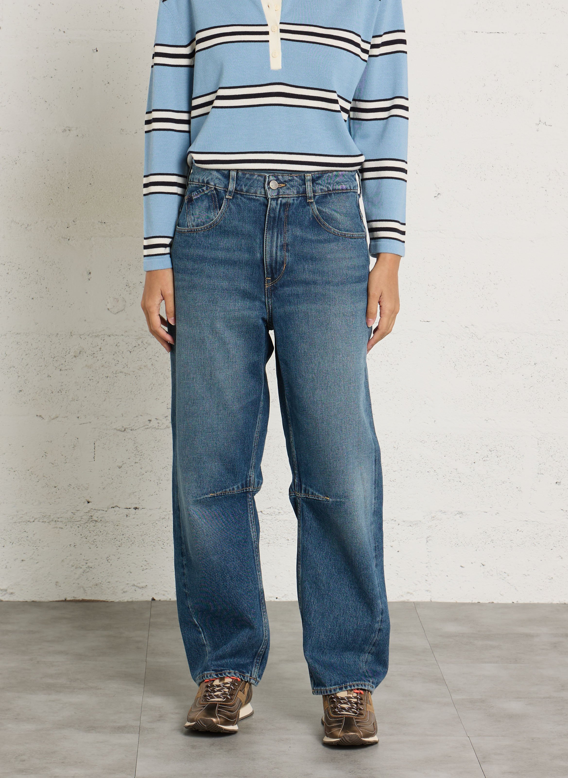 Weite Jeans, groß, Länge 34 LE TEMPS DES CERISES Blau