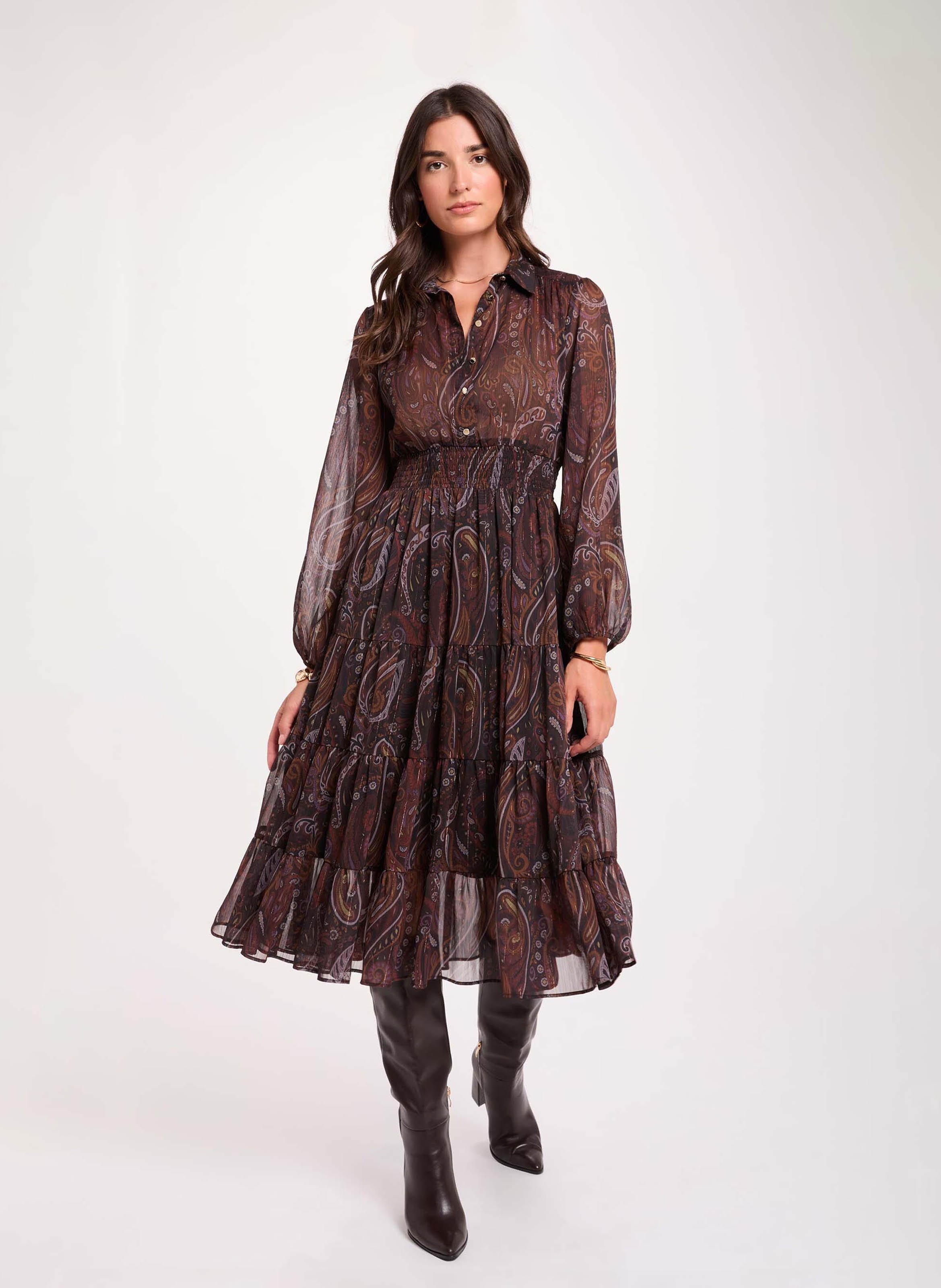 Ausgestelltes Midikleid MORGAN Mehrfarbig