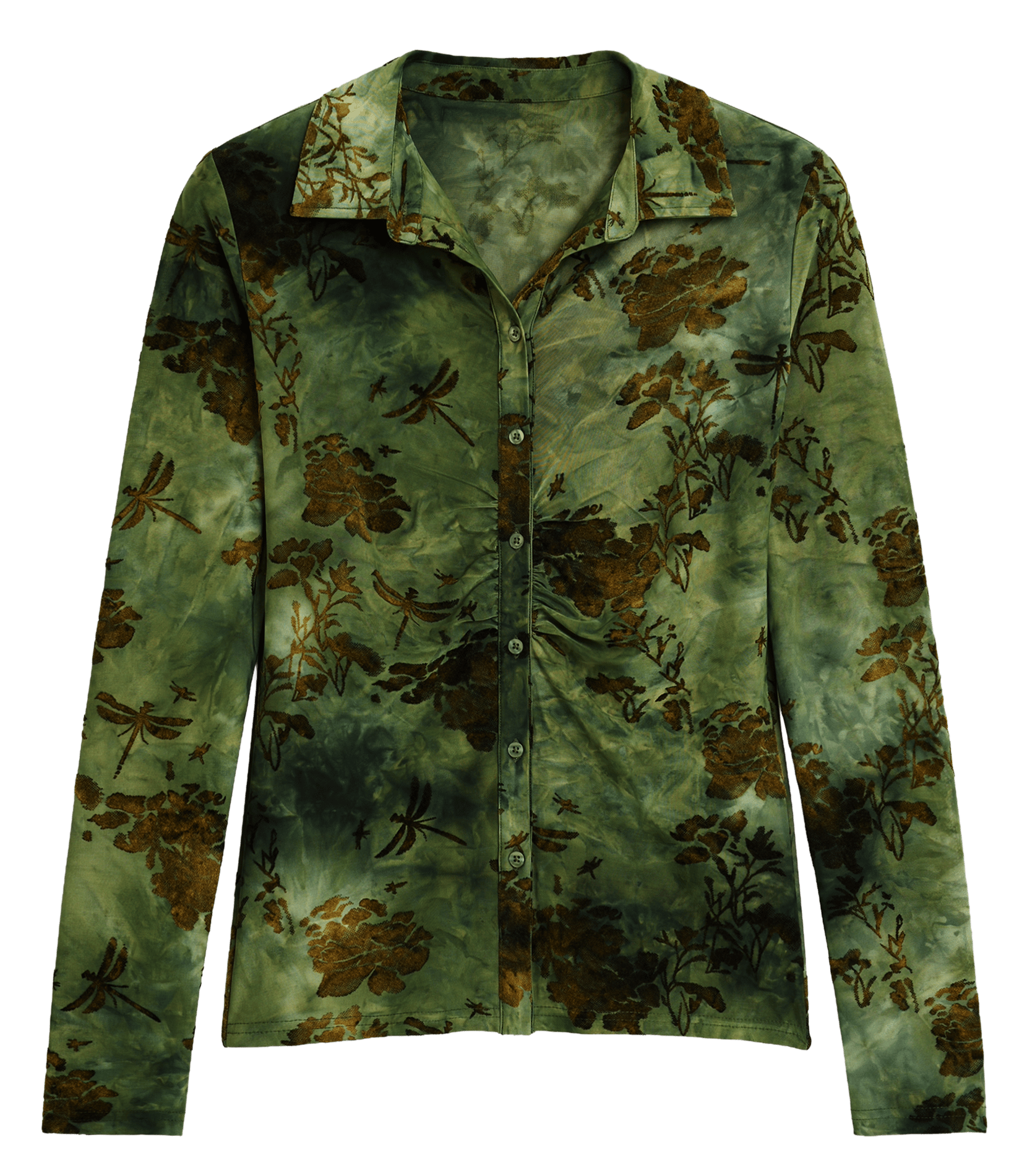 Printed straight shirt DESIGUAL Green