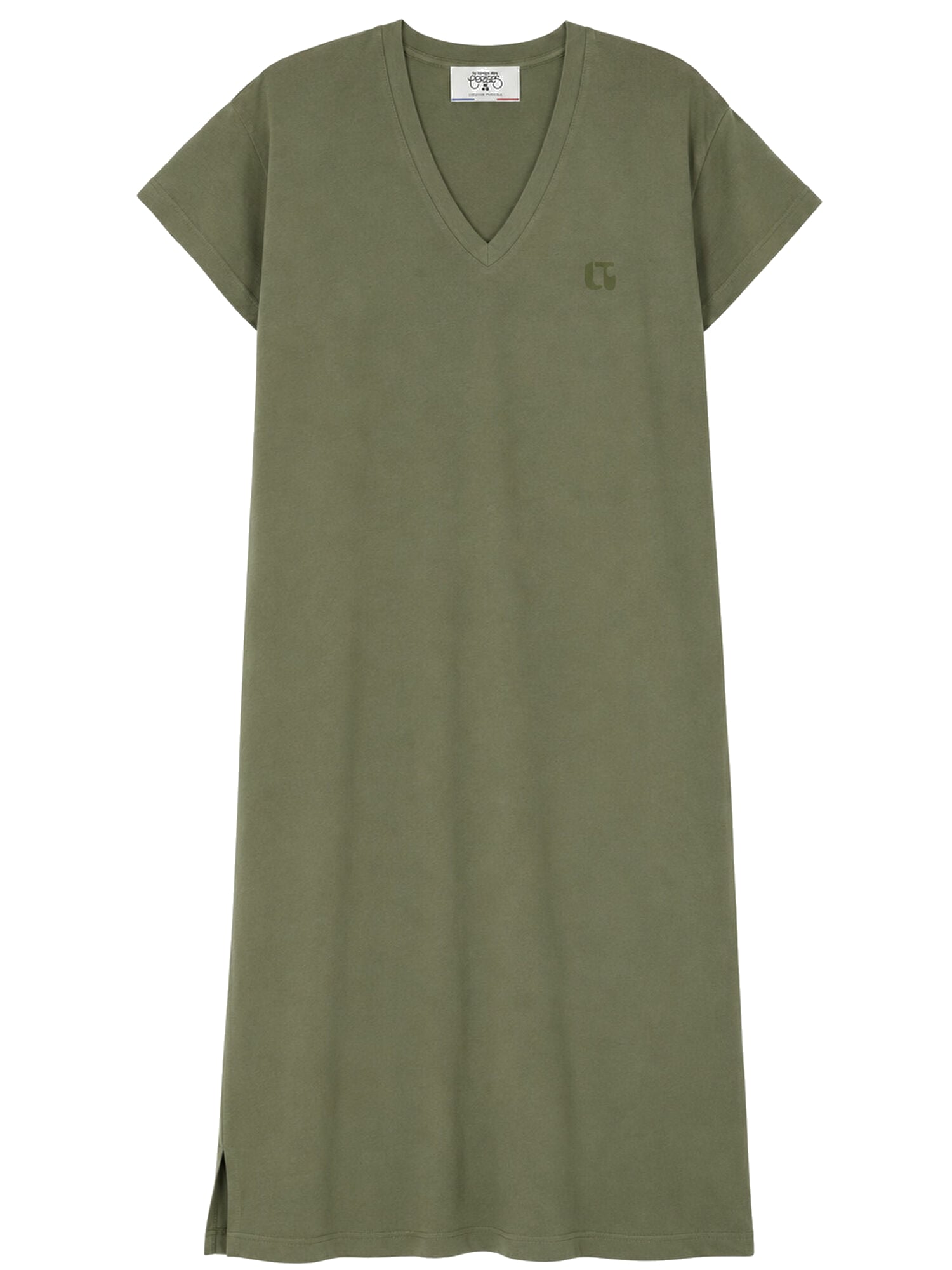 Long V-neck dress LE TEMPS DES CERISES Khaki