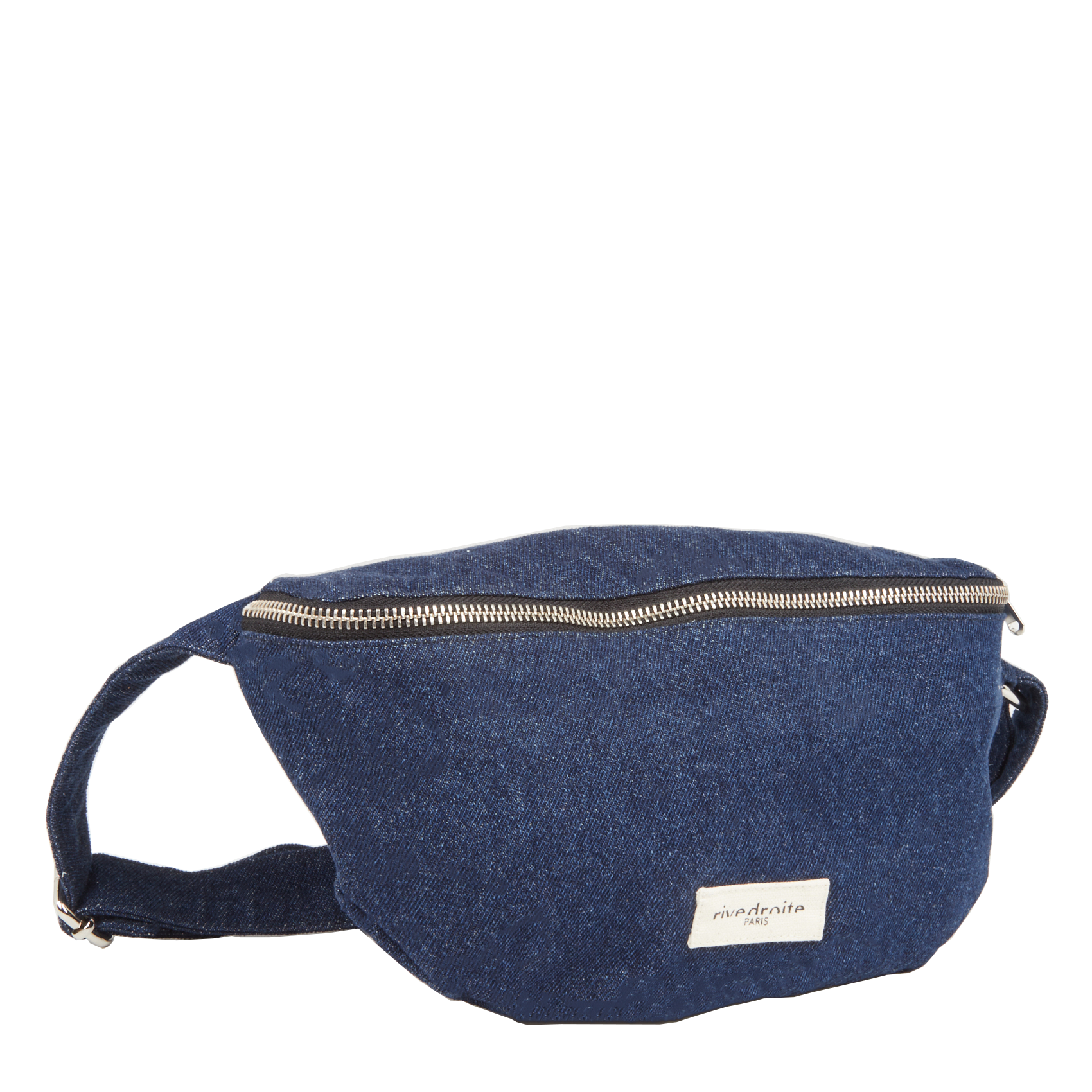 Zipped recycled cotton waist bag RIVEDROITE PARIS Raw denim