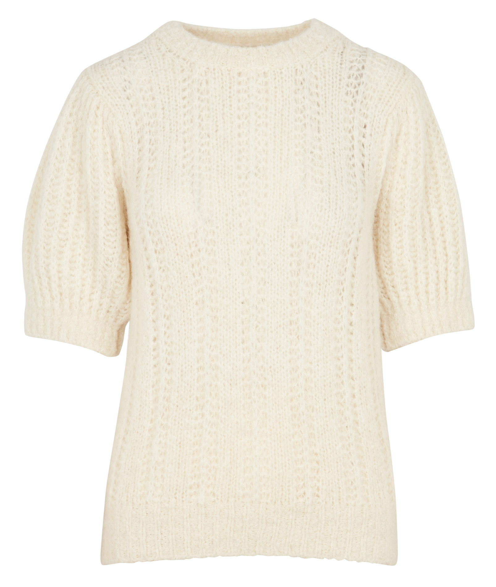Pull col rond en laine mélangée  BELLEROSE Beige