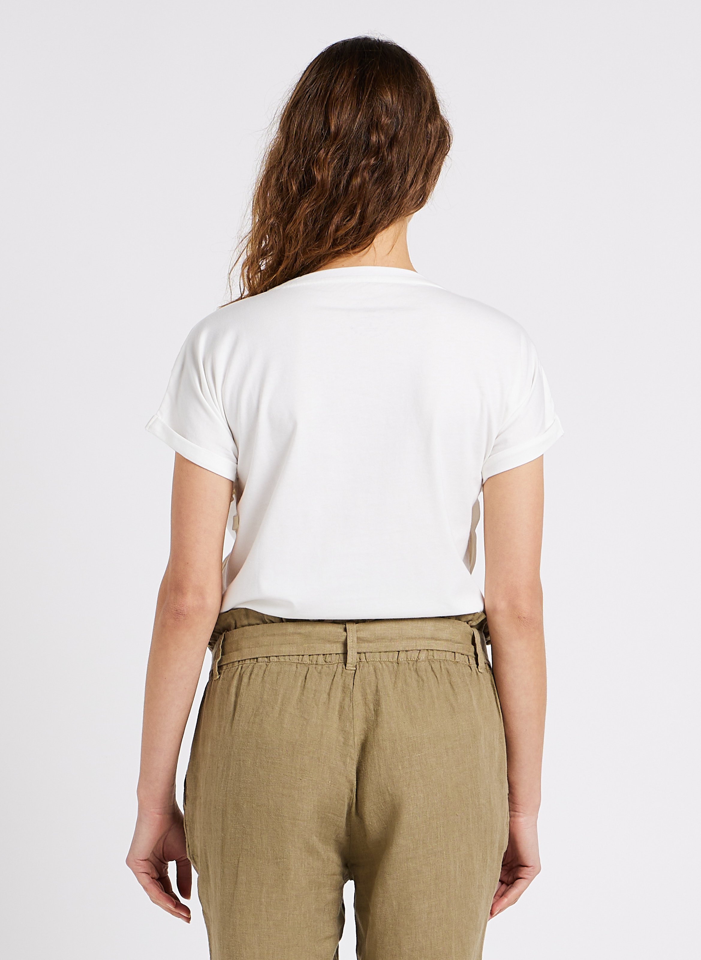 Tee-shirt col rond en coton organique  SERAPHINE Blanc