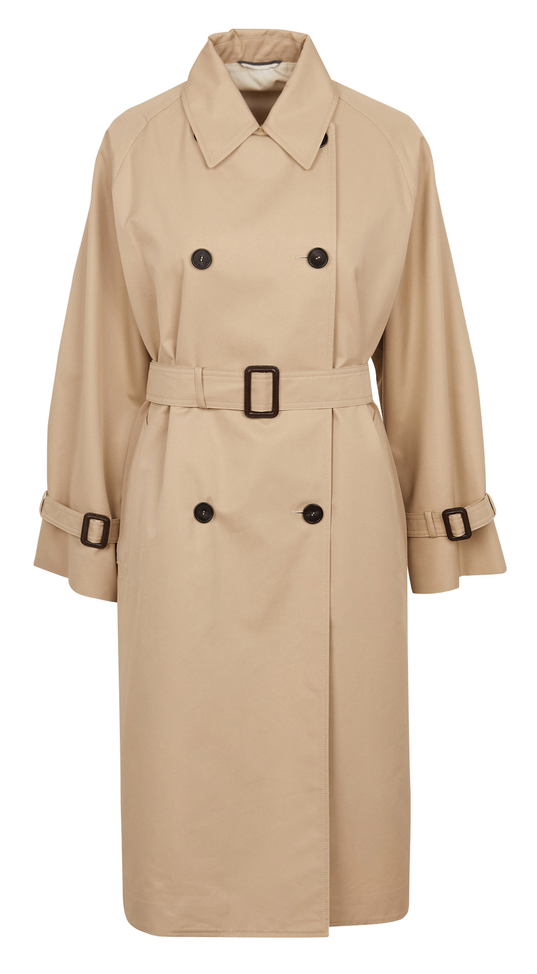 Kurzer Trenchcoat Aus Baumwoll-mix Mit Klassischem Kragen Beige 